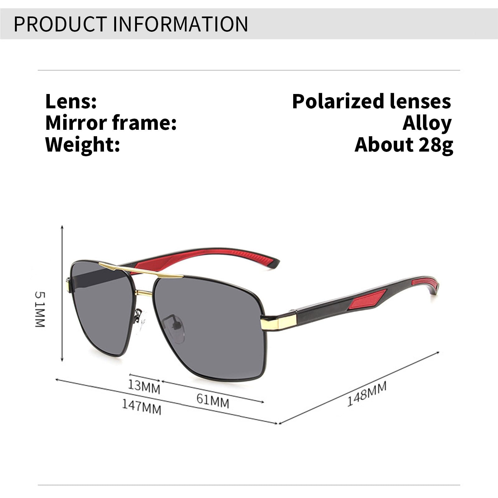 Classic Aviator Sunglasses for Men - Polarized UV Protection Lenses - Fashion Driving Shades for Outdoor Activities, Travel & Beach