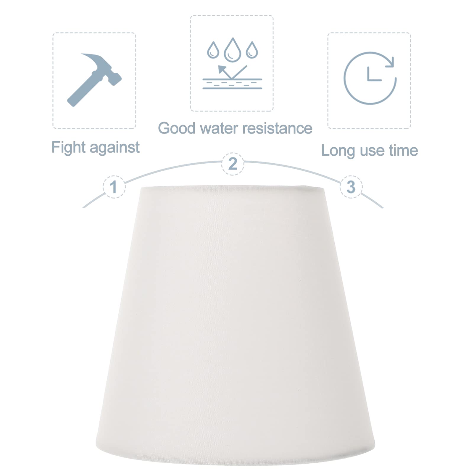 Minkissy Natural Beige 5.5x5x3.5 Inch Clip-On Barrel Lamp Shade - Handmade Fabric Cover for Table Lamps & Floor Lights - Perfect for Living Room, Bedroom, and Office Decor