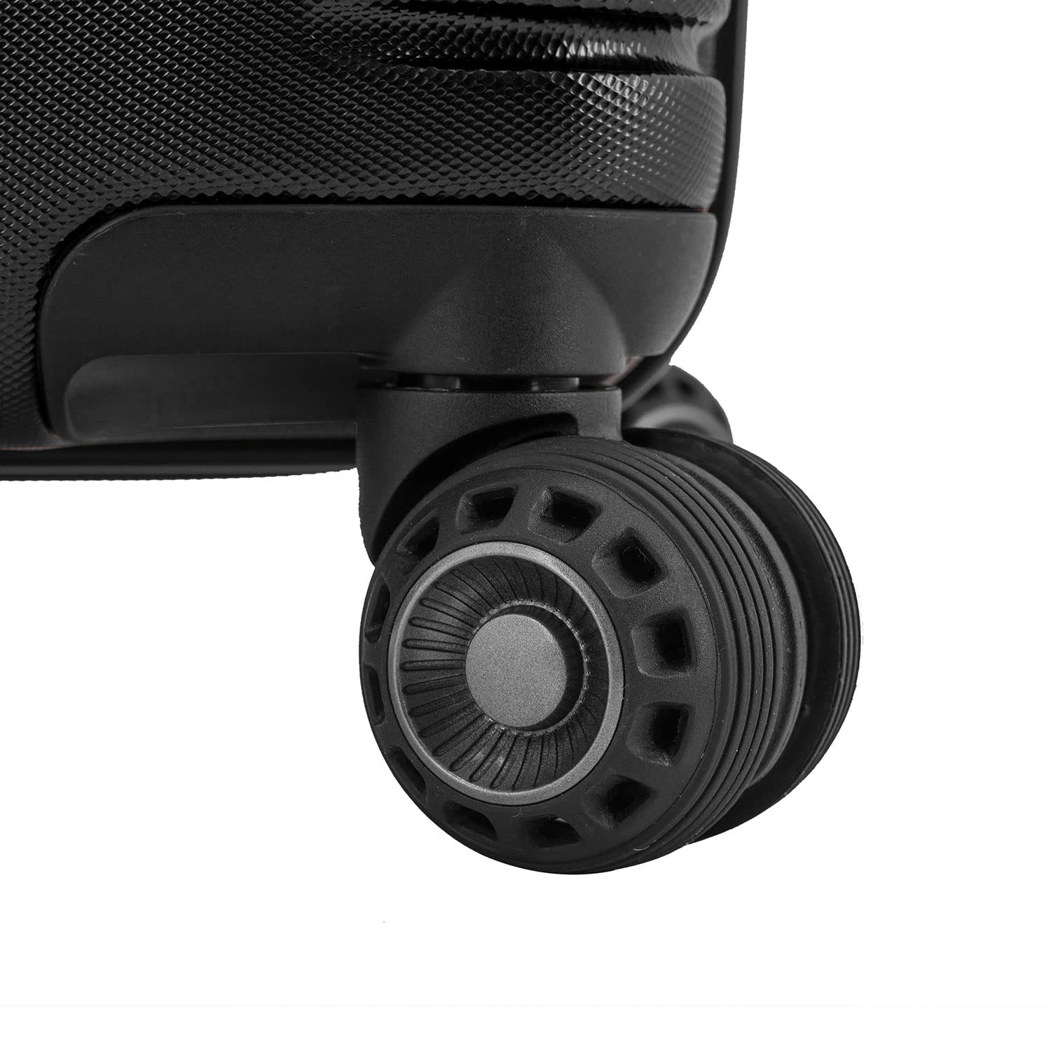 Traveler's Choice Archer Polycarbonate Hardside Spinner Luggage Set - 2-Piece Black Suitcase with Tie Down Straps for Secure Packing | Perfect for Business Trips, Vacations & Air Travel