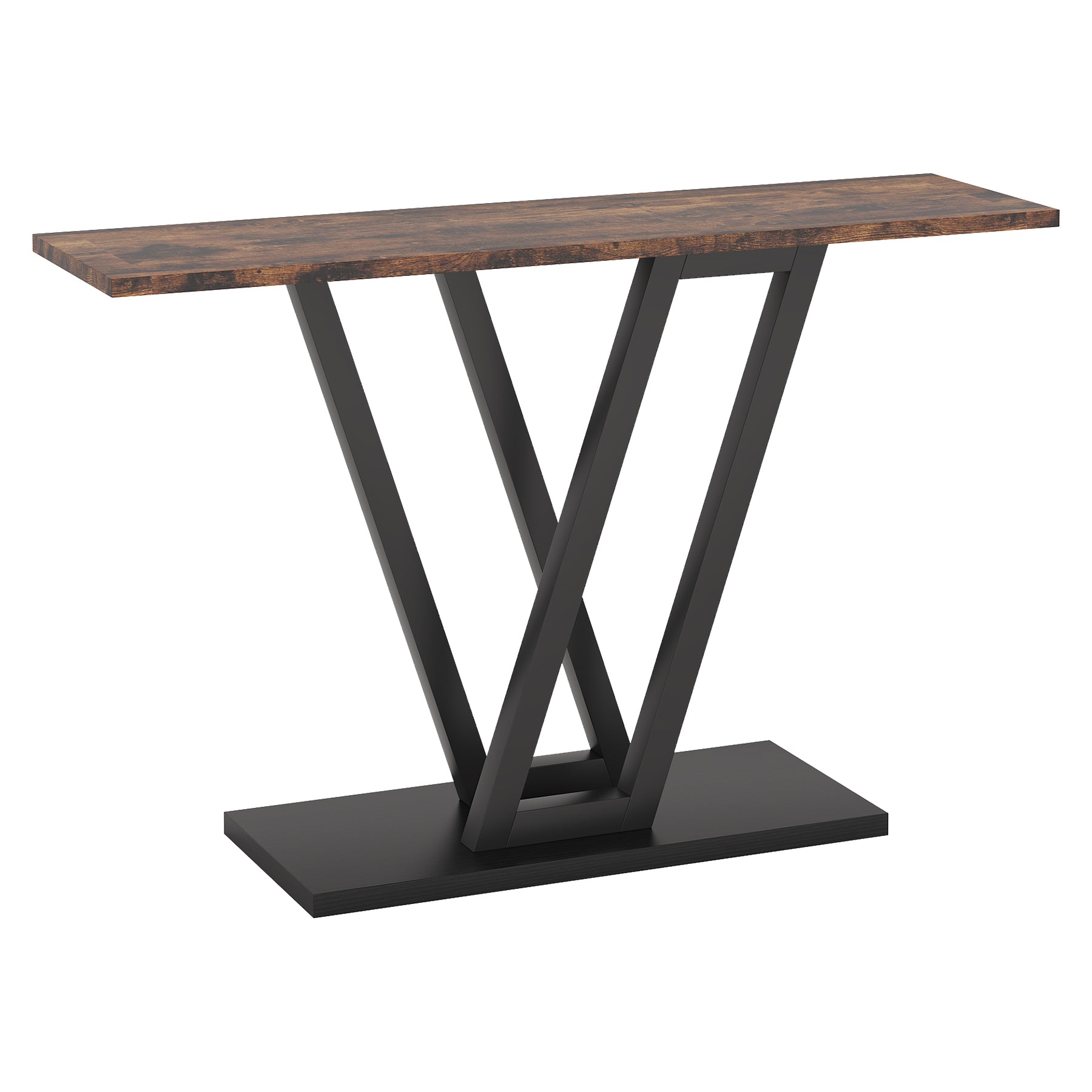 43 Inch Industrial Console Table - Rustic Wood & Metal Entryway Hallway Sofa Table for Living Room, Foyer & Bedroom Decor