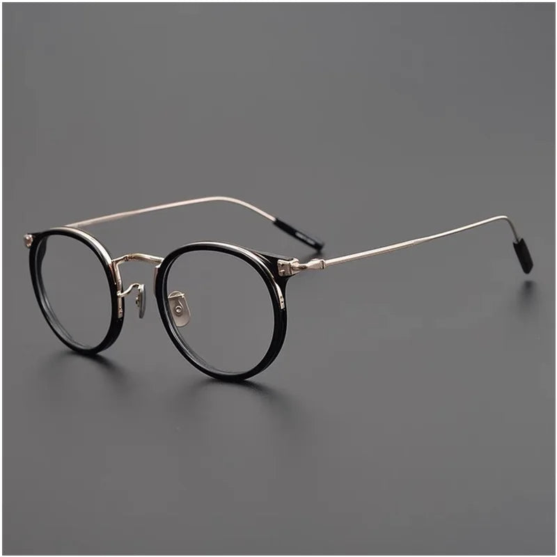 Unisex Aimee 1557 Round Full Rim Titanium Acetate Eyeglasses - Lightweight & Durable Glasses for Work, Reading & Everyday Wear
