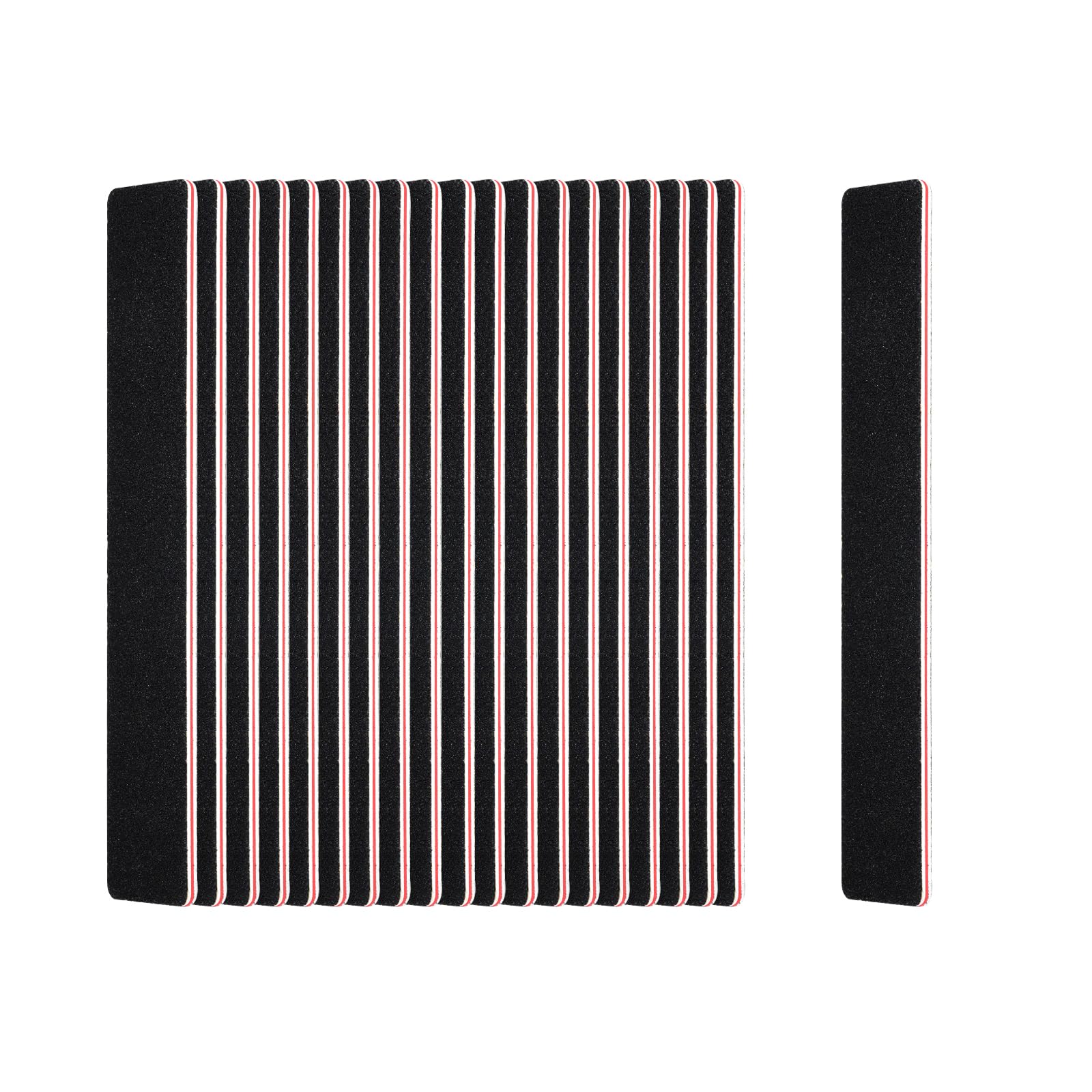 20 Pack Professional Nail Files - 100/180 Grit Black Emery Boards for Acrylic & Natural Nails - Reusable Manicure Tools for Buffing, Shaping & Smoothing - Perfect for Home, Salon & Travel Nail Care
