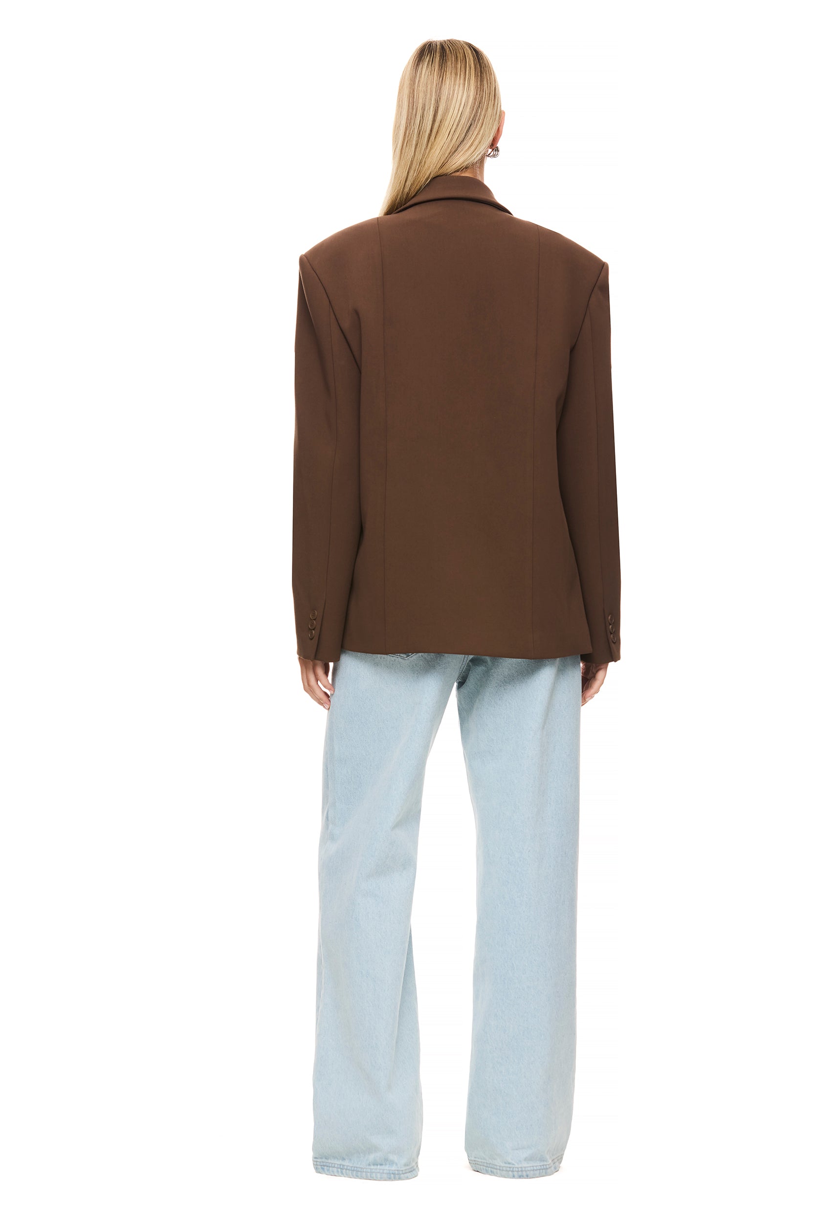 Isla Brown Blazer for Women - Elegant Single-Breasted Office Jacket, Perfect for Business Meetings, Workwear & Professional Outfits