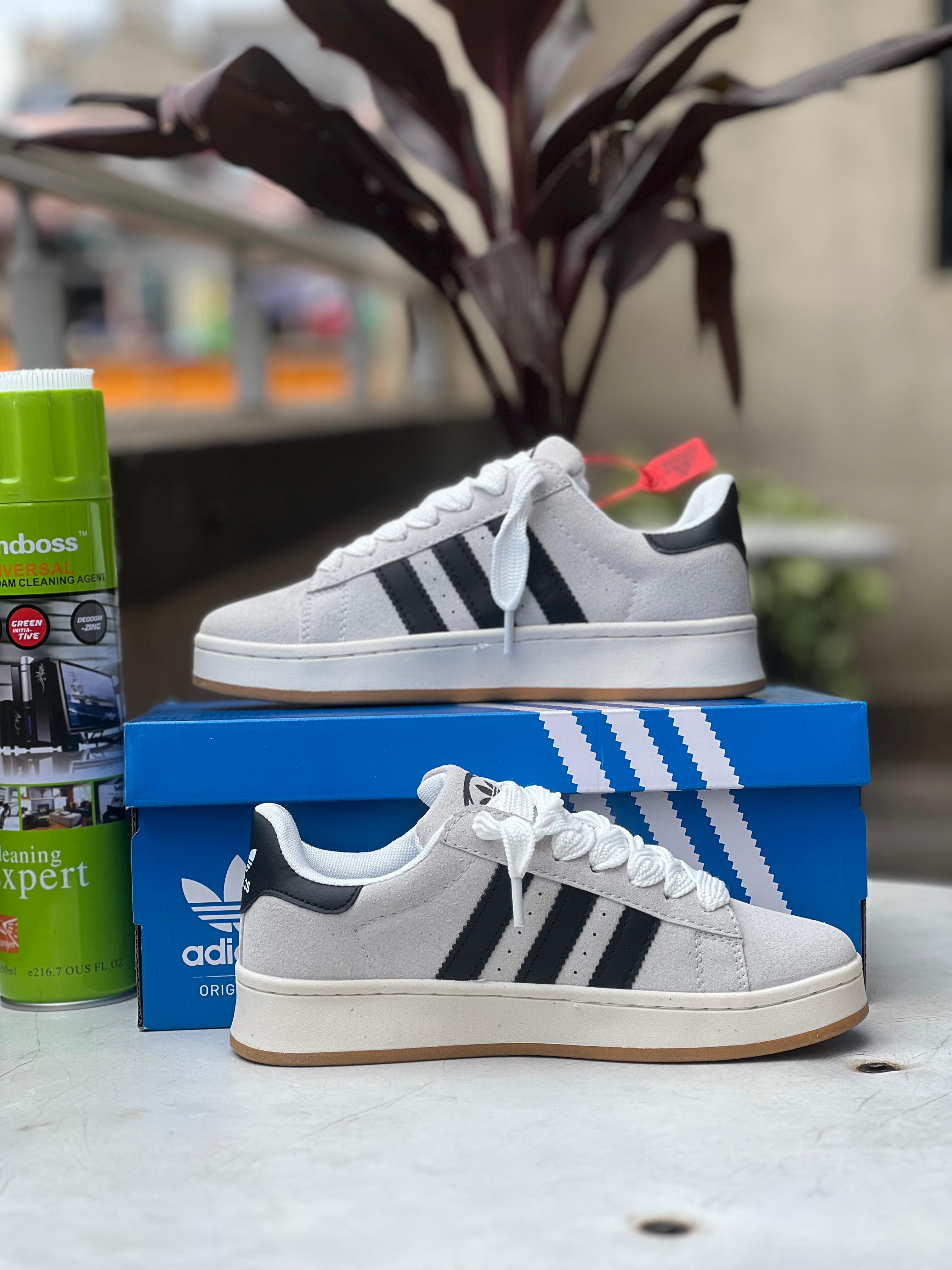 Adidas Campus Grey Black Sneakers - Men's Casual Shoes for Walking, Running & Streetwear Fashion | Perfect for Gym, Workout & Everyday Wear