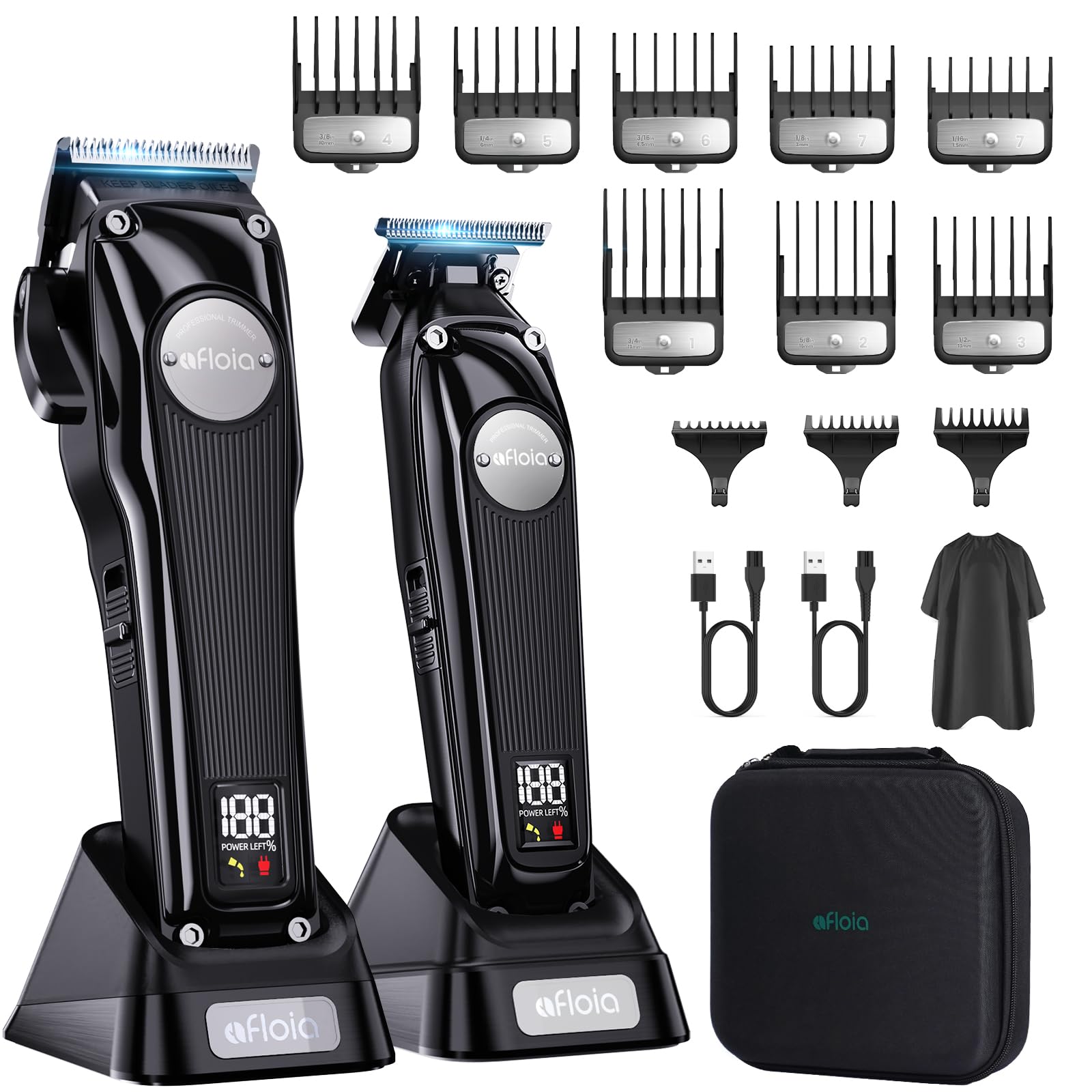 Professional Cordless Hair Clippers for Men - Rechargeable Barber Trimmer with High Torque Brushless Motor, DLC Coated Detachable Blades & Charging Stand | Perfect for Home Haircuts, Beard Trimming & Salon Use | Great Gift for Dad, Husband & Barbers
