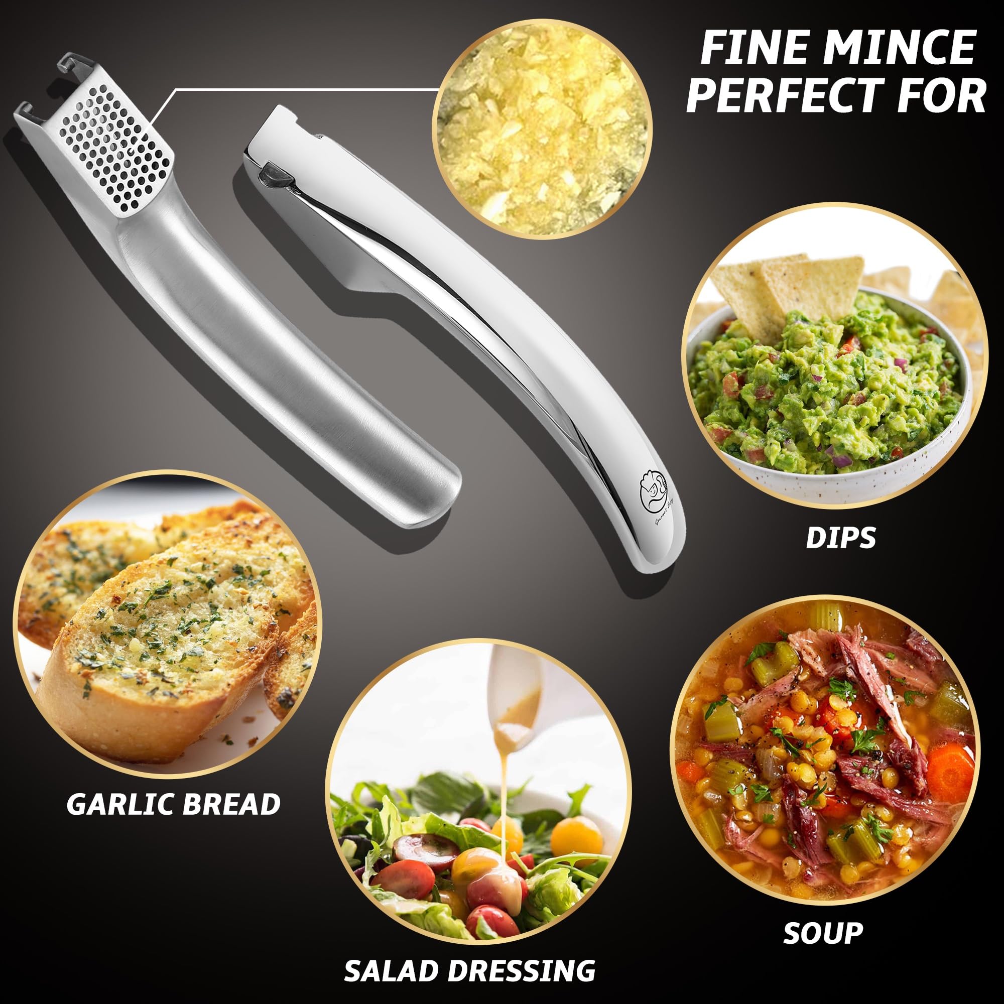 Premium Kitchen Peeler Set - Stainless Steel I Peeler & Y Peeler with Garlic Press and Meat Tenderizer Hammer | 5-Year Warranty | Perfect for Peeling Fruits, Vegetables & Meal Prep
