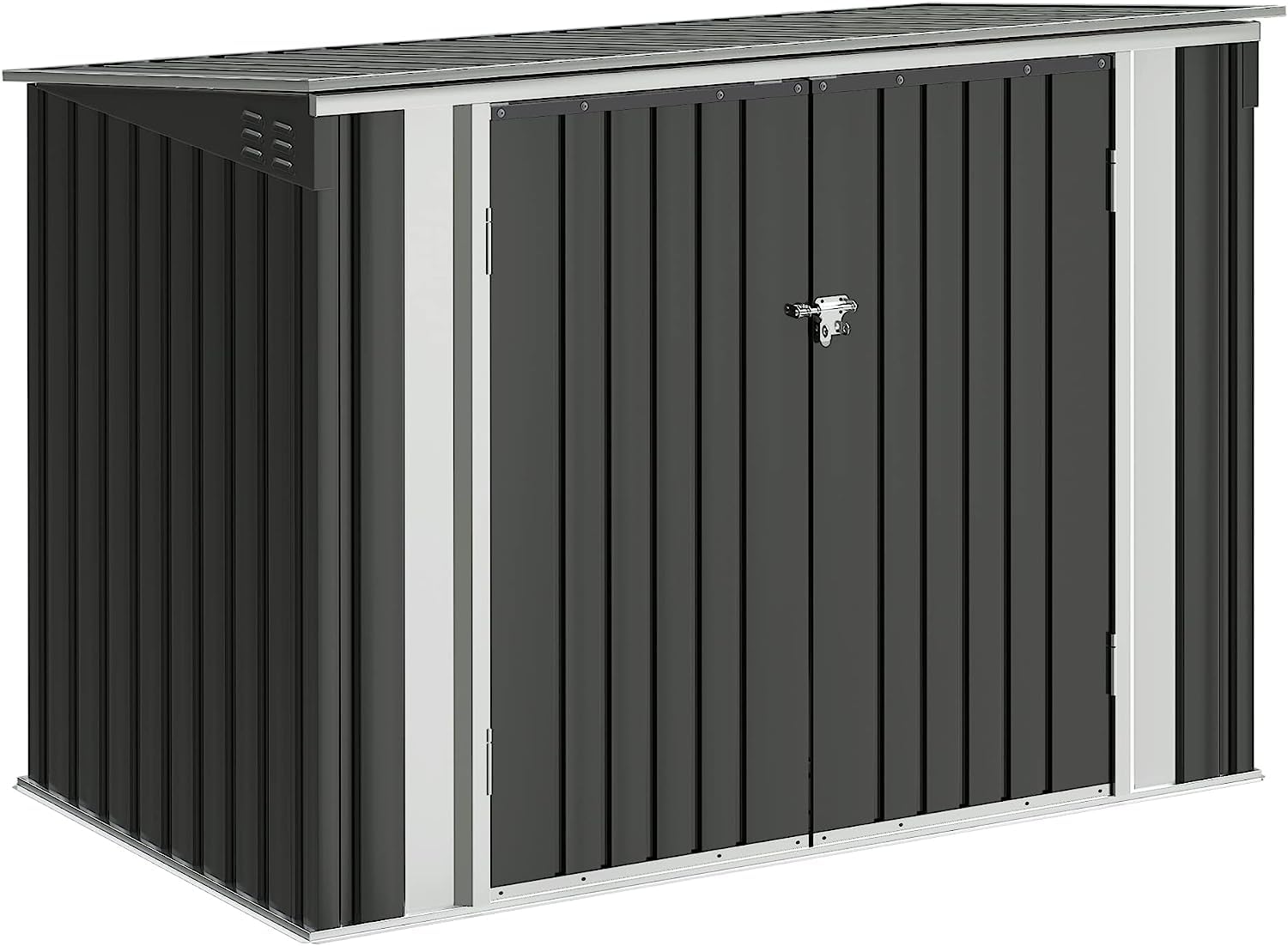 Devoko 5.8x3.3FT Outdoor Metal Storage Shed - Waterproof Trash Can Shed with Lid, Chain & Hydraulic Gas Rod - Perfect for Garden Tools, Yard Waste & Outdoor Organization (Backyard, Patio, Garage Use)