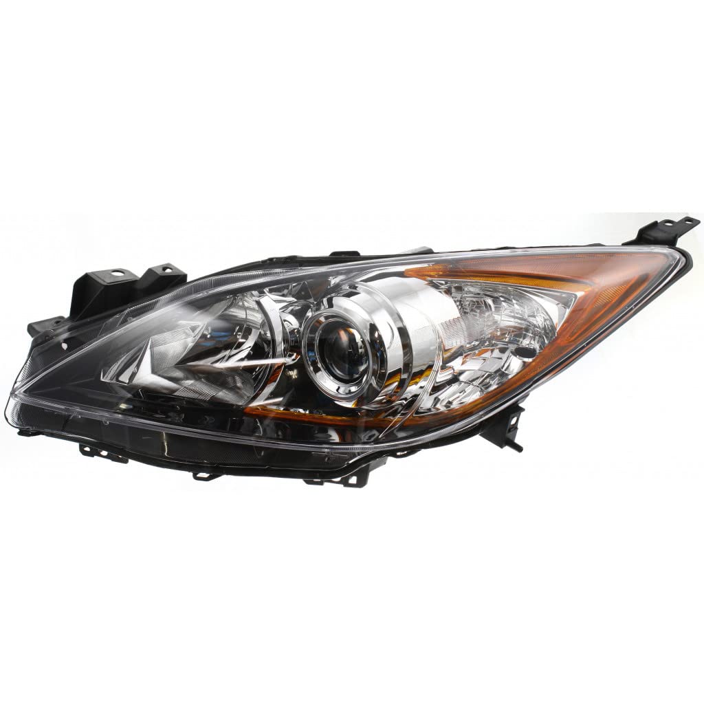 Mazda 3 Sedan/Hatchback Headlight Assembly 2010-2011 Left Driver Side - Replacement for MA2518130 & BBM4-51-0L0K - Perfect for Night Driving & Foggy Conditions