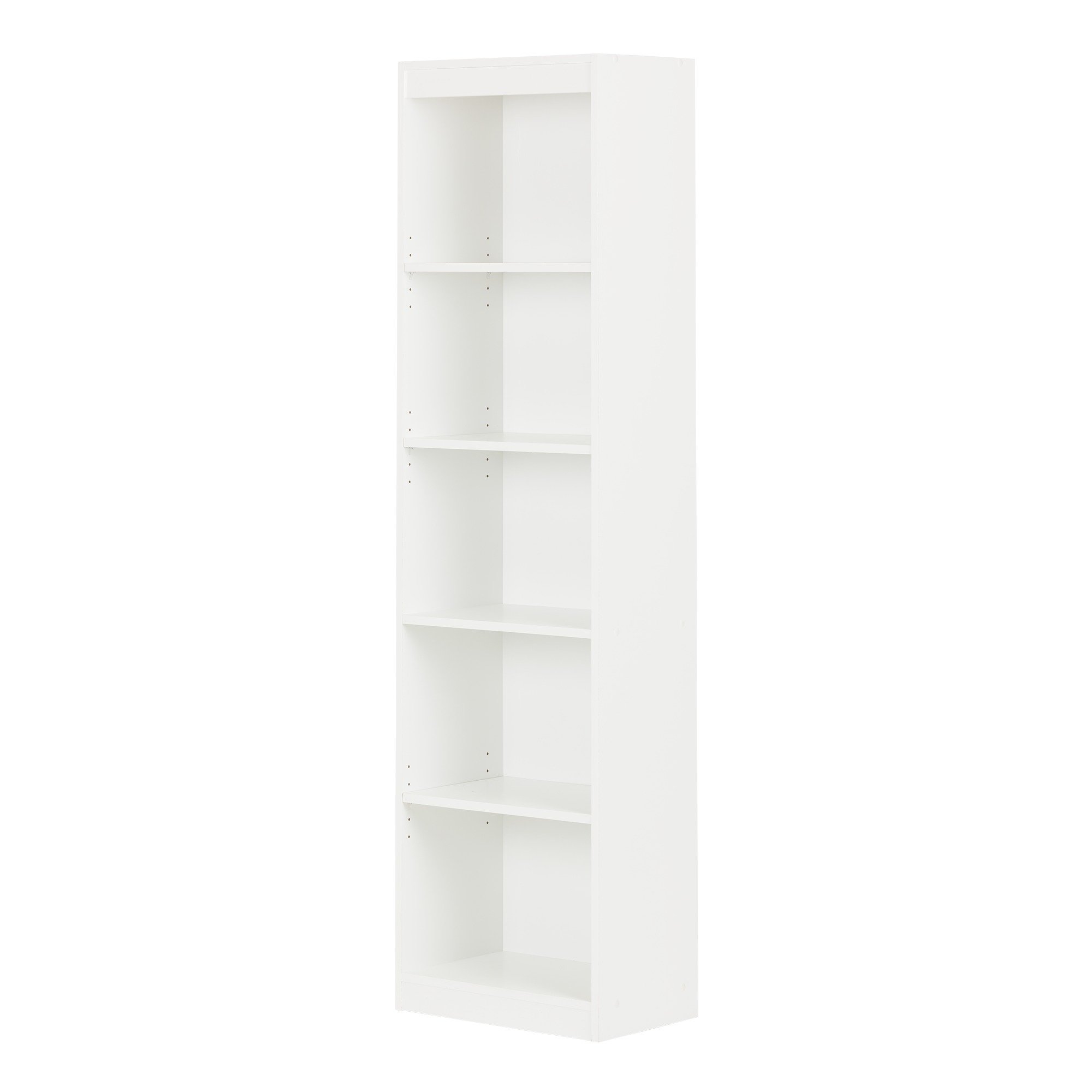 South Shore Axess 5-Shelf Narrow Bookcase in Pure White - Space-Saving Storage Solution for Books, Toys & Home Decor | Perfect for Small Spaces, Kids Rooms & Home Offices