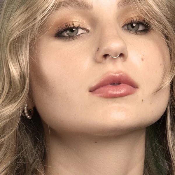 14K Rose Gold Nose Hoop & Cartilage Earring - 4 Sizes Petite Seamless Ring for Sensitive Ears - Dainty Nose & Ear Jewelry for Everyday Wear & Special Occasions