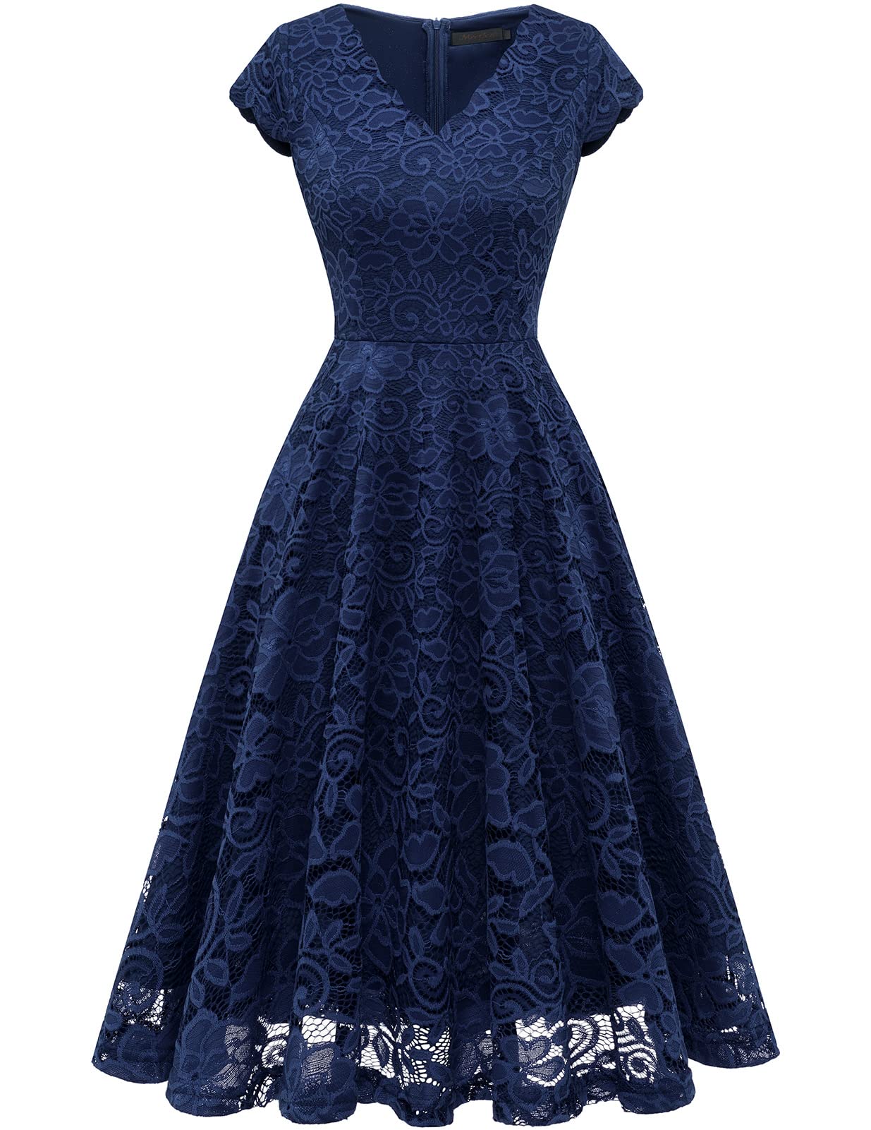 Meetjen Floral Lace Prom Graduation Cocktail Dress for Women - Elegant A-line Wedding Guest Dress for Formal Events, Parties & Special Occasions