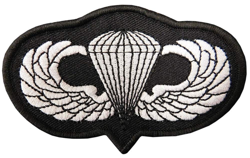 Wholesale Lot of 3 Airborne Wings Black White Iron On Patches - Military Style Embroidered Badges for Jackets, Vests & Backpacks - DIY Sewing & Costume Accessories