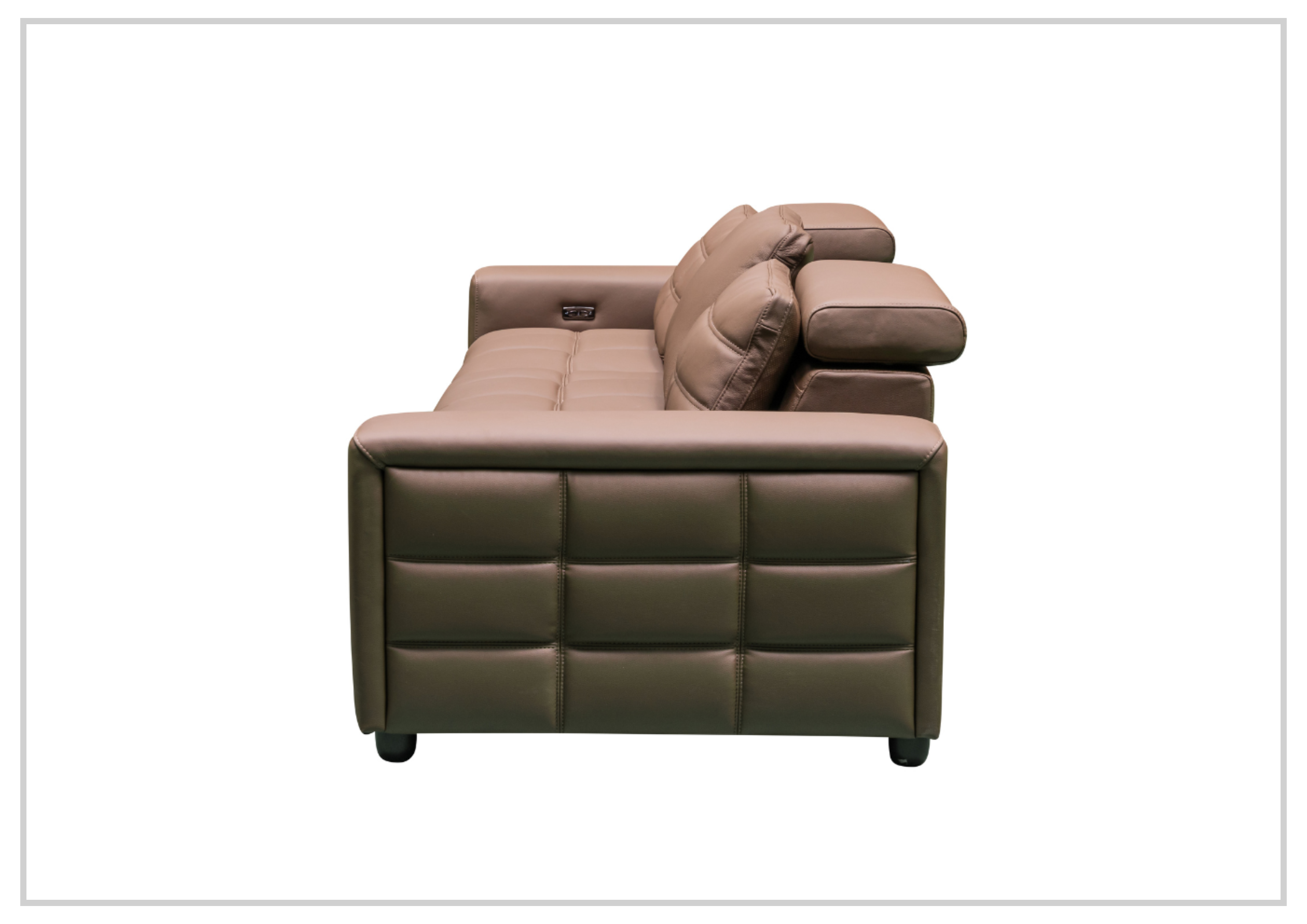 Klaussner Orlano 3-Seater Brown Leather Power Reclining Sofa - Comfortable Electric Recliner for Living Room, Home Theater & Family Room Relaxation