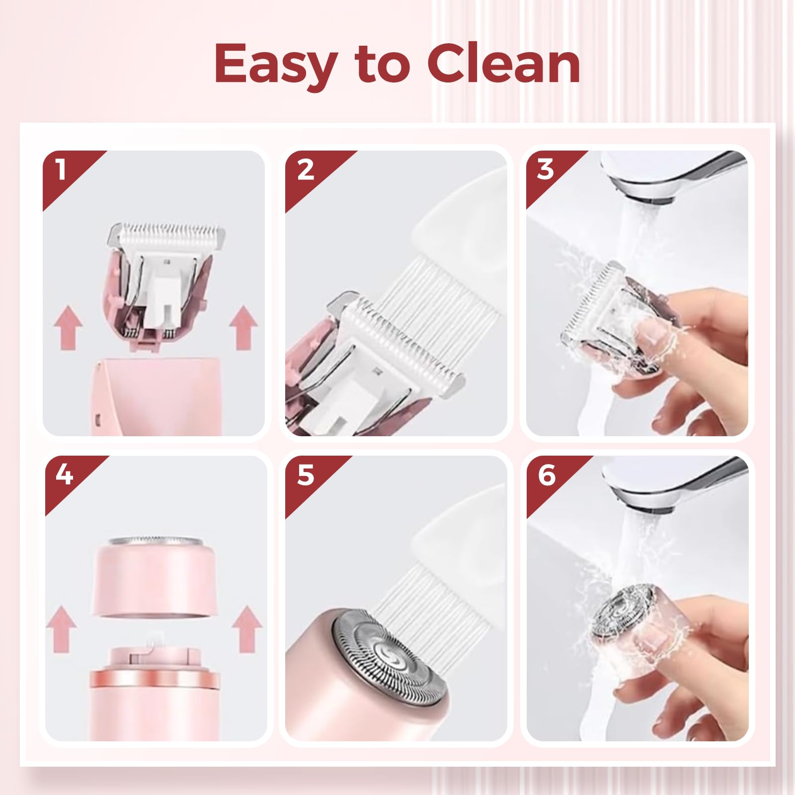 2 in 1 Electric Shaver & Trimmer for Women - Dual Head Wet/Dry Waterproof Women's Razor for Legs, Bikini & Body Hair Removal - Perfect for Travel & Home Use