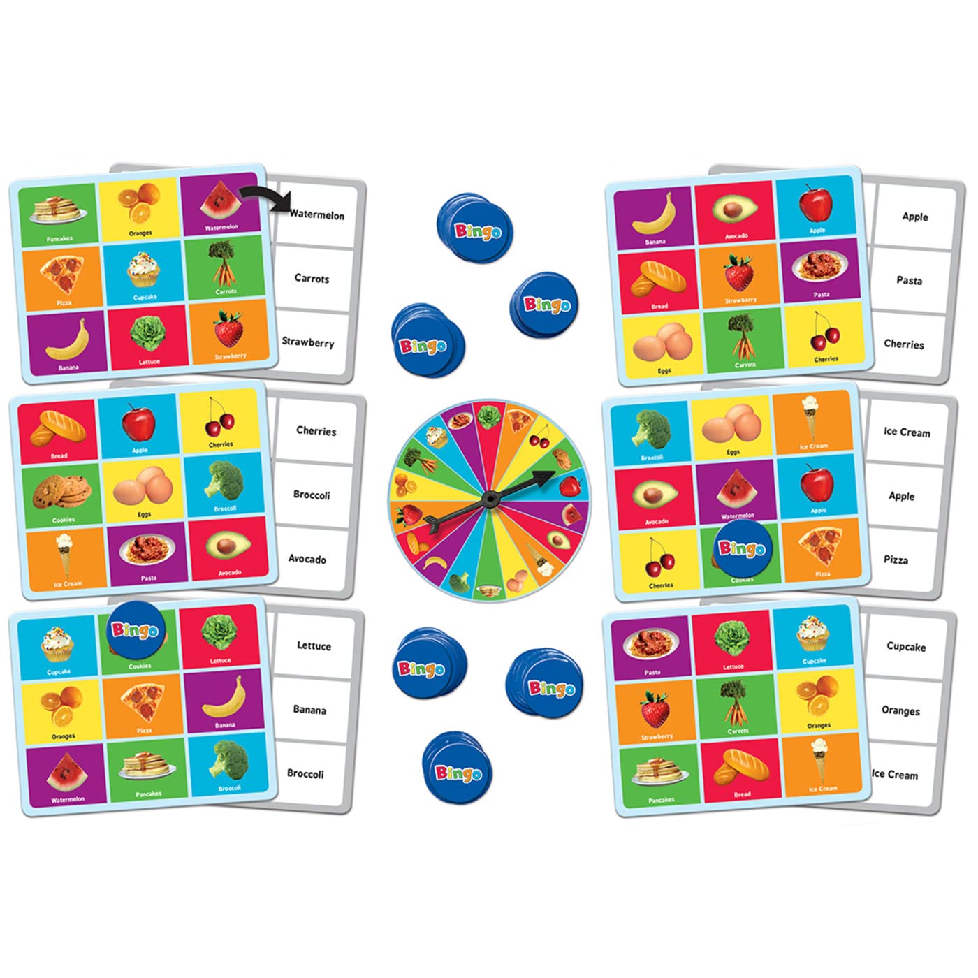 MasterPieces Kids Food Bingo Game - Fun Educational Board Game for Children Ages 4+ - Perfect for Family Game Night & Classroom Learning Activities