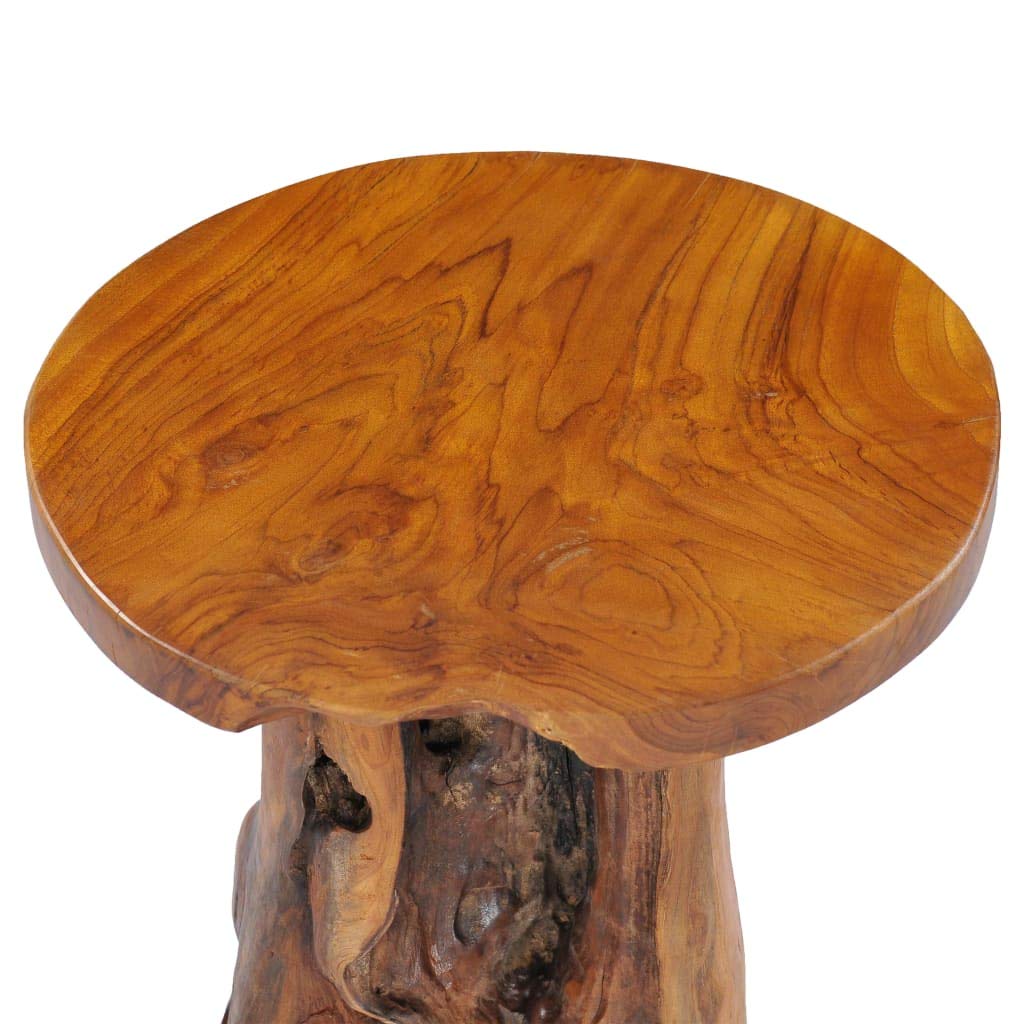 Tidyard Solid Teak Wood Coffee Table - 15.7x15.7 Inch Small Side Table with Natural Tree Root Design | Perfect for Living Room, Bedroom & Outdoor Patio Furniture