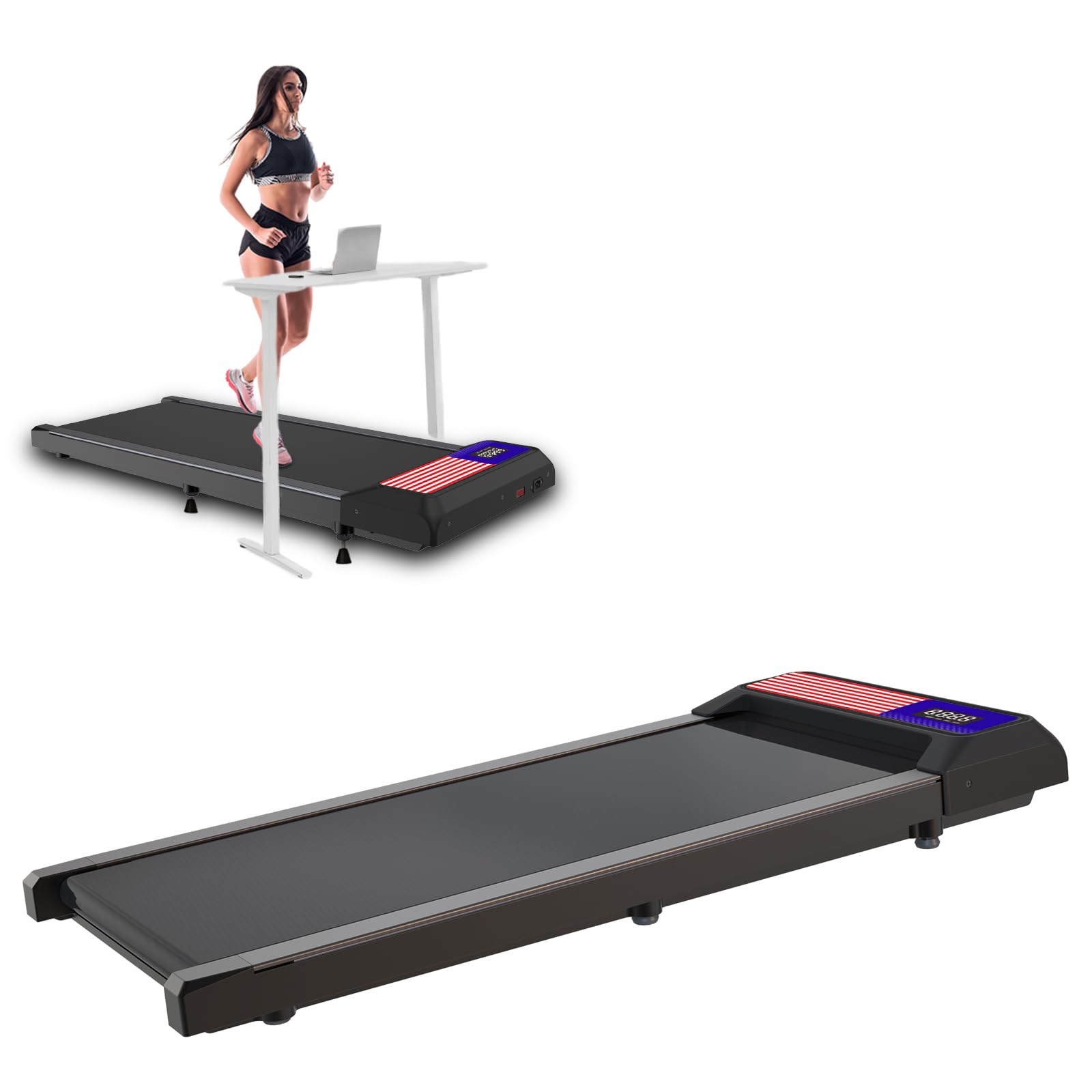 Under Desk Treadmill - 2.5HP Walking Pad Treadmill for Home & Office, 265 lbs Weight Capacity, Low Noise Jogging & Running Machine - Perfect for Small Spaces, Work from Home & Light Exercise