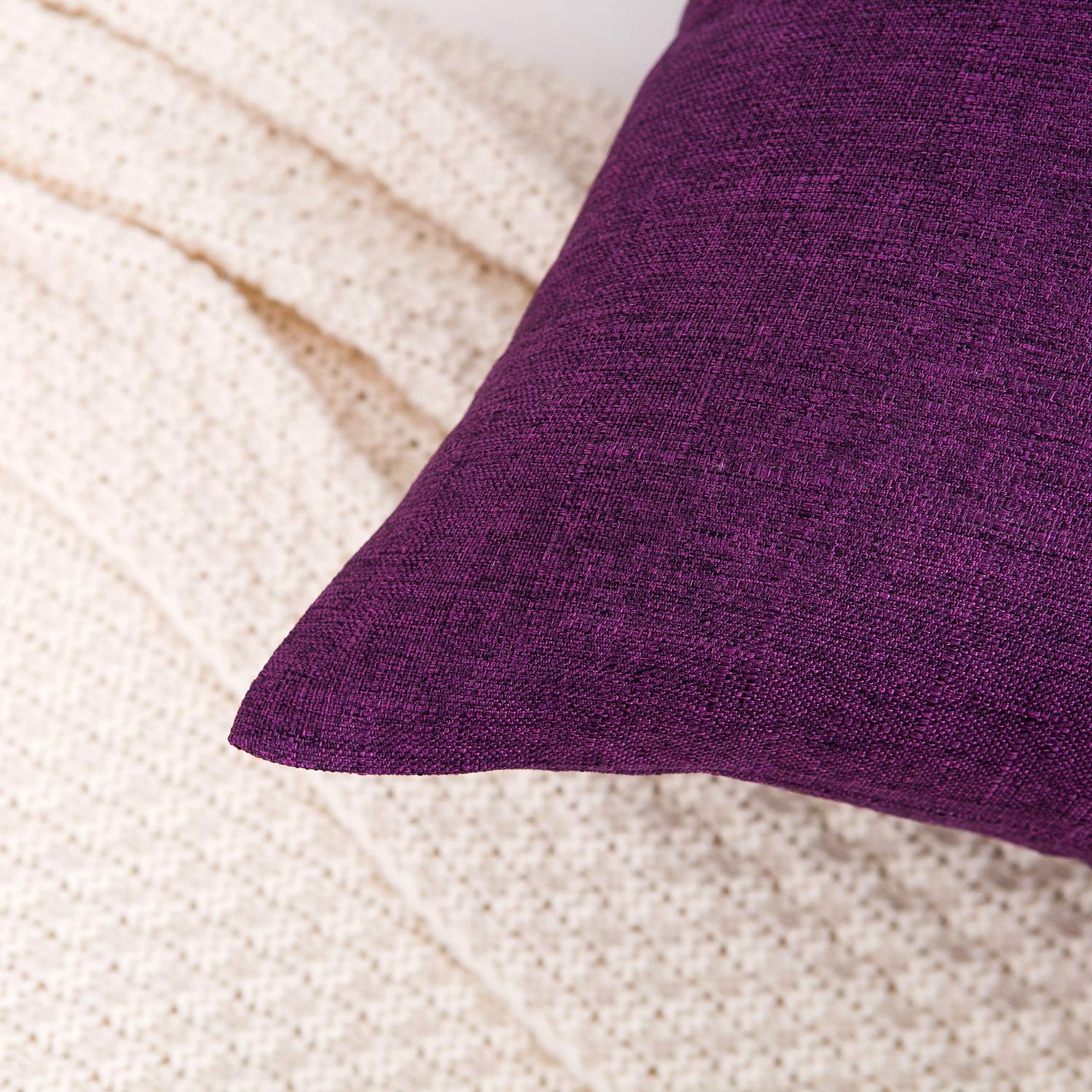 RainRoad Decorative Throw Pillow Covers 18x18 Inches (Pack of 2) - Soft Purple Couch & Bedroom Pillow Cases for Home Decor, Living Room, Sofa, Car Seat - Washable Cushion Covers for Comfort & Style