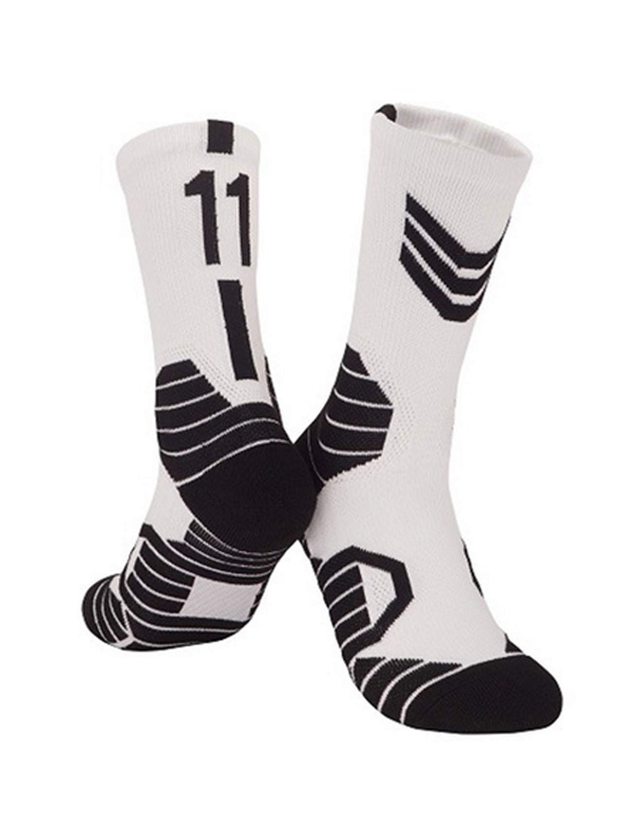Custom Team Number Basketball Socks for Men - Breathable Athletic Socks with Arch Support - Perfect for Games, Training & Sports Performance