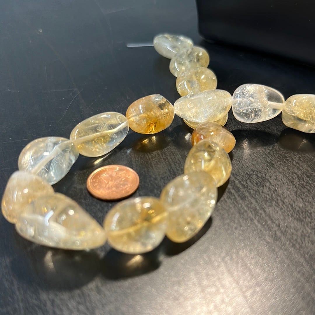 Natural Citrine Bead Strand - XL Nugget Gemstone for Jewelry Making, DIY Crafts & Healing Crystals - Perfect for Necklaces, Bracelets & Home Decor