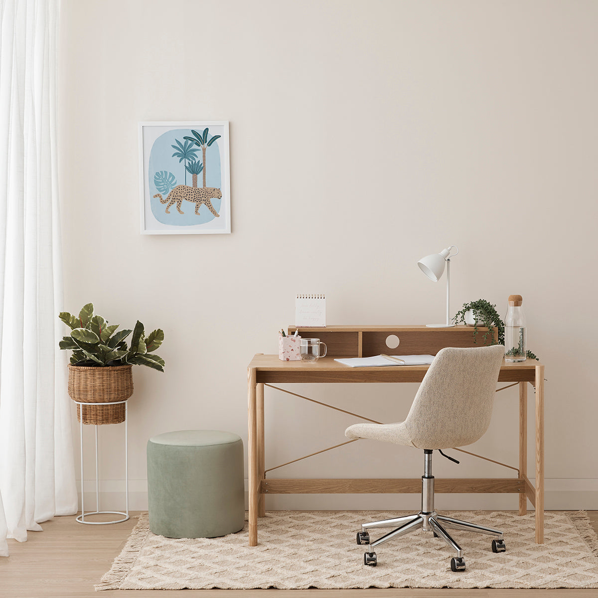 Ergonomic Levi Fabric Office Chair - Adjustable Height & Lumbar Support for Home & Office Workspace - Comfortable Mesh Back Executive Chair for Long Hours Sitting