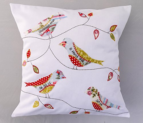 Custom Embroidered Personalized Pillow for Women & Girls - Unique Fabric Design Gift for Birthday, Wedding, Anniversary & Home Decor