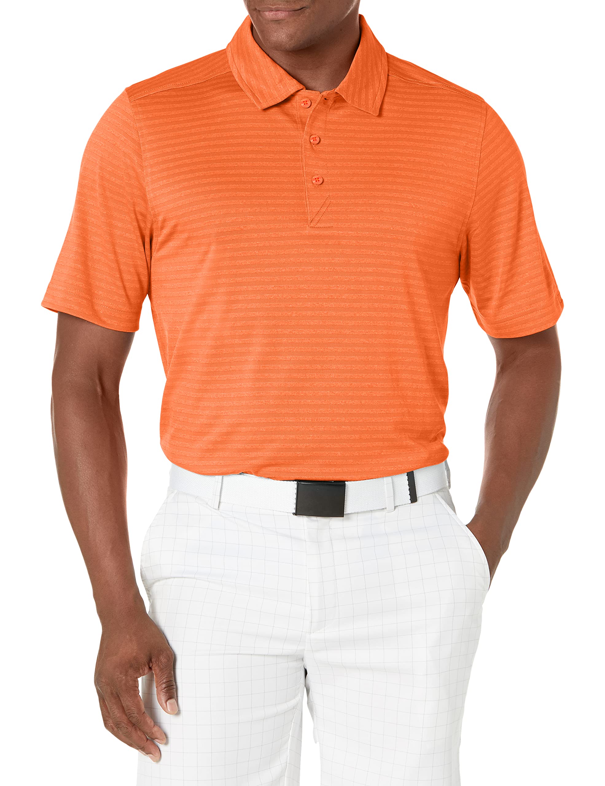 Cutter & Buck Men's Moisture-Wicking Textured Stripe Polo Shirt - Breathable Quick-Dry Golf & Casual Wear for Outdoor Activities