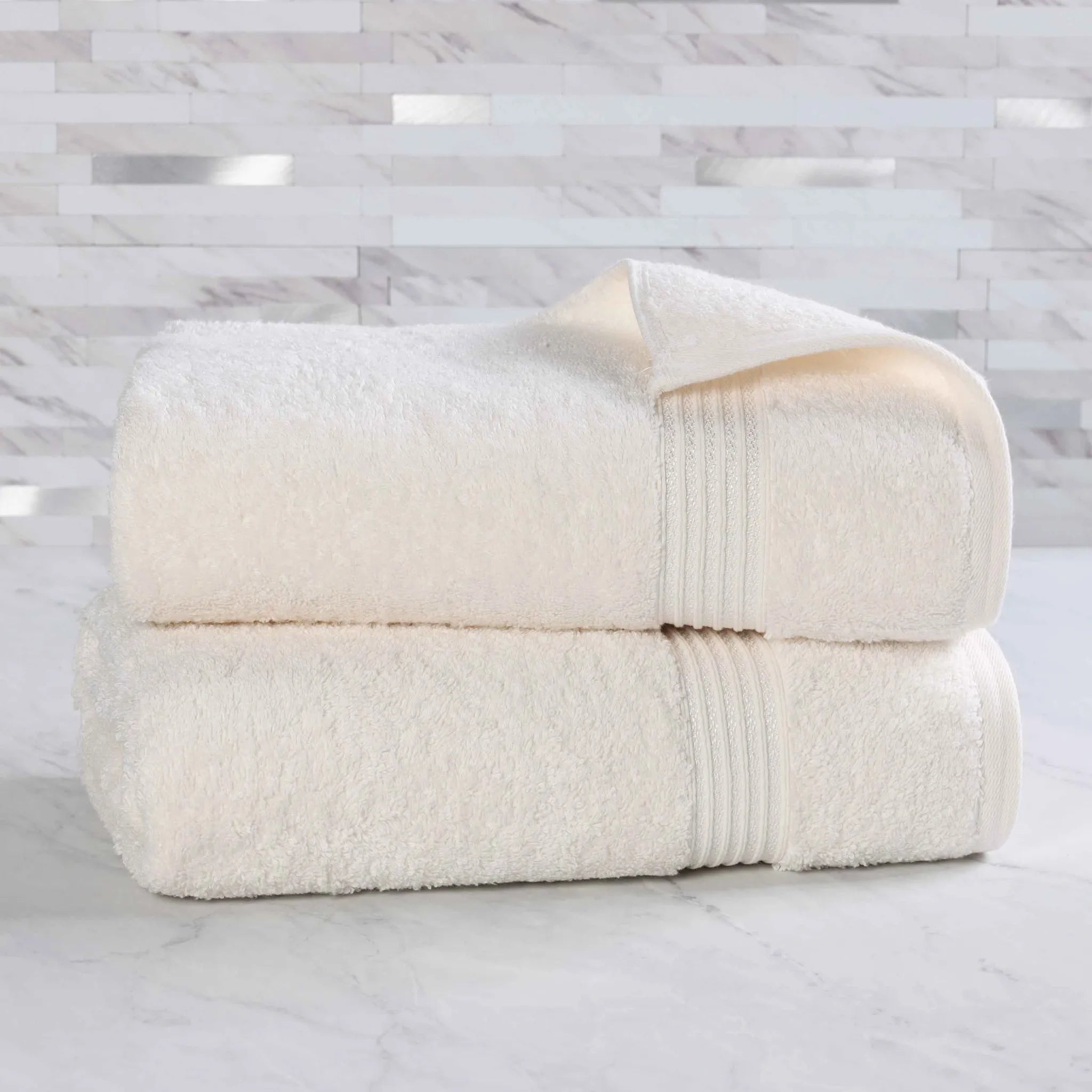 Premium Heritage Egyptian Cotton Bath Towel Set of 2 - Ultra Soft, Highly Absorbent & Quick Dry - Luxury Spa & Bathroom Essentials for Home & Hotel Use