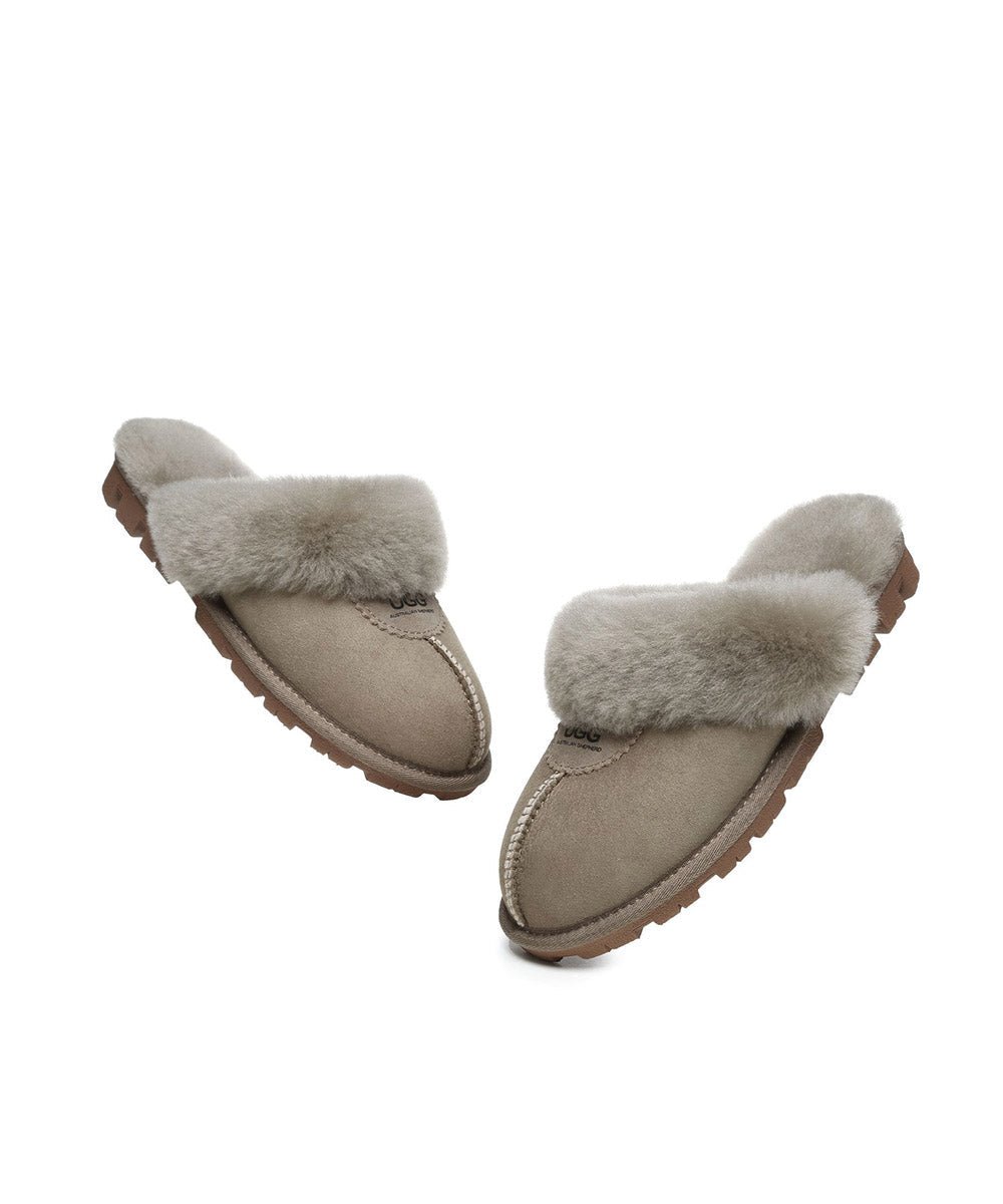 Women's UGG Scuff Slippers - Cozy Indoor/Outdoor House Shoes with Soft Fleece Lining for Winter Comfort - Perfect for Lounging at Home, Running Errands & Cold Weather Wear