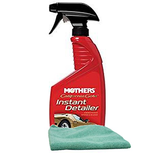 California Gold Instant Detailer by Mothers (24oz) - Quick Car Detailing Spray with Microfiber Cloth Bundle - Perfect for Car Wash, Waxing & Interior Cleaning