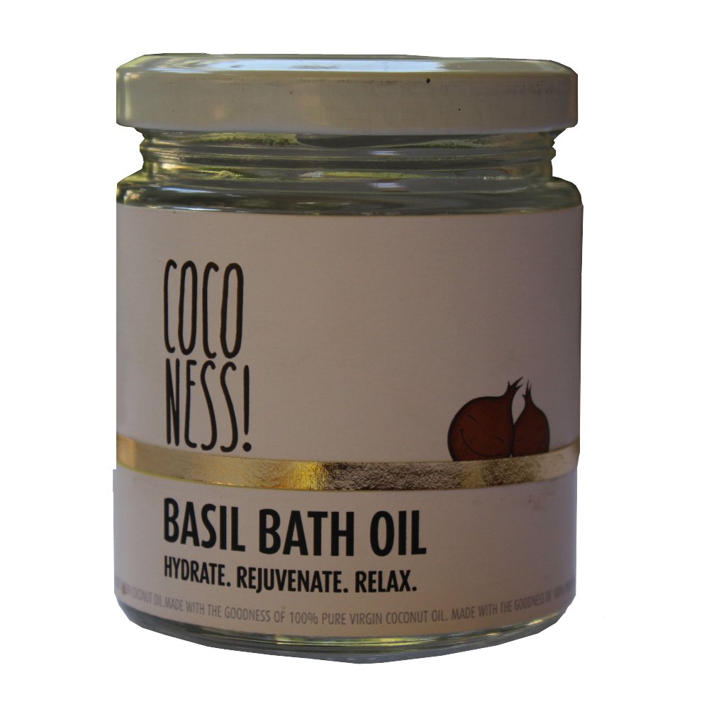 Coconess Basil Bath Oil - 110g | Relaxing Aromatherapy for Stress Relief & Skin Hydration | Perfect for Spa Nights & Self-Care Routines