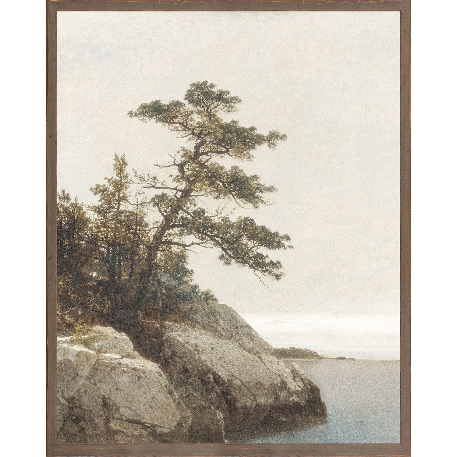 Rocky Edge Wall Art - Handcrafted Mountain Landscape Canvas Painting for Living Room, Bedroom & Office Decor | Nature-Inspired Home Accent
