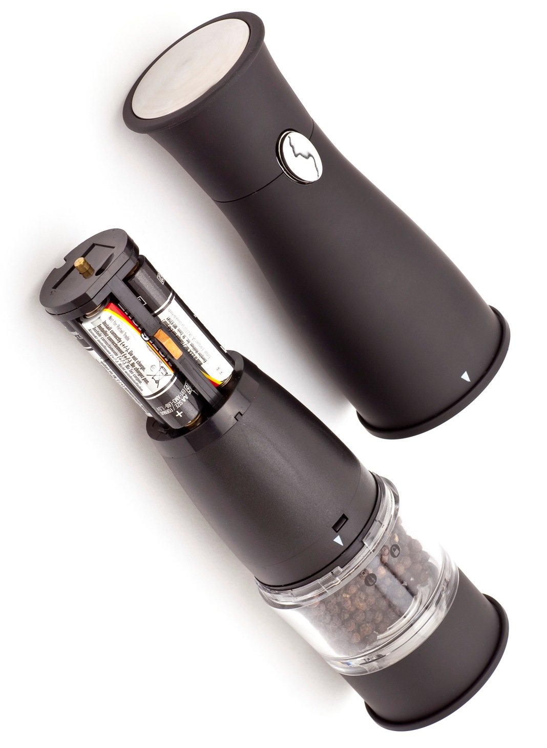 Ozeri Artesio Electric Salt and Pepper Grinder Set - BPA-Free, Rechargeable Battery, Adjustable Coarseness - Perfect for Kitchen, Dining Table & Outdoor BBQ