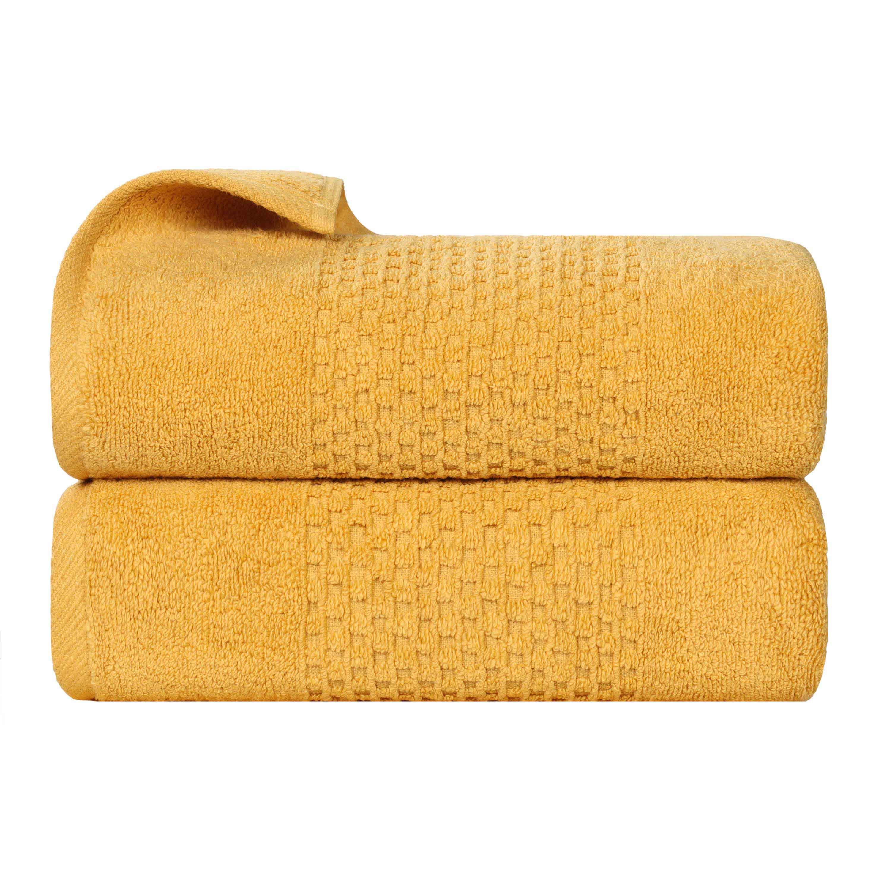 Premium 100% Cotton Waffle Weave Bath Towels Set of 2 - Ultra Absorbent, Quick Dry, Soft & Luxurious for Spa, Bathroom, Beach & Gym Use