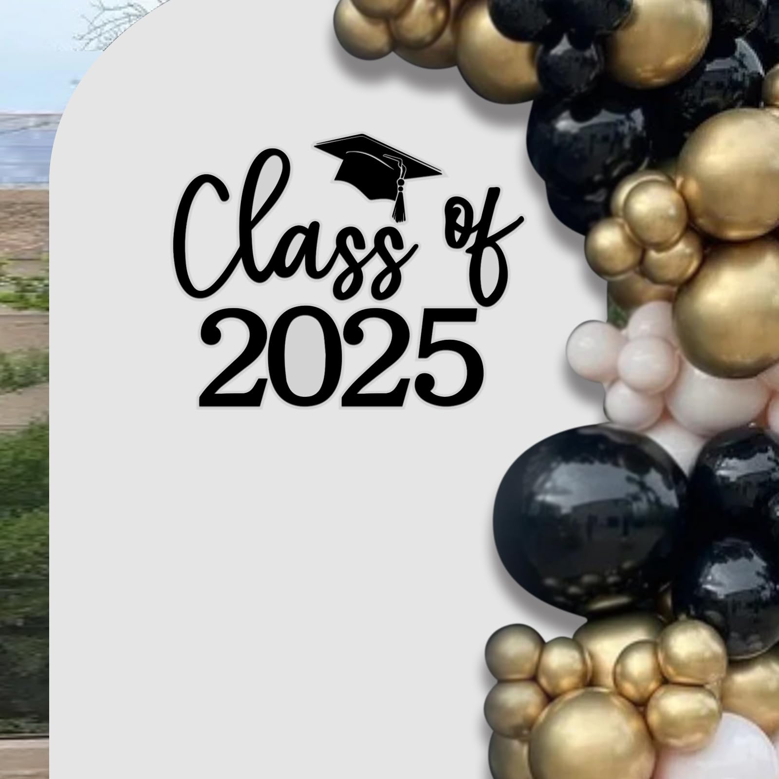 Class of 2025 Graduation Decal - Vinyl Balloon Arch Sign for Grad Party Decorations | Congrats Grad Party Supplies | Perfect for Class of 2025 Events, School Celebrations & Photo Backdrops