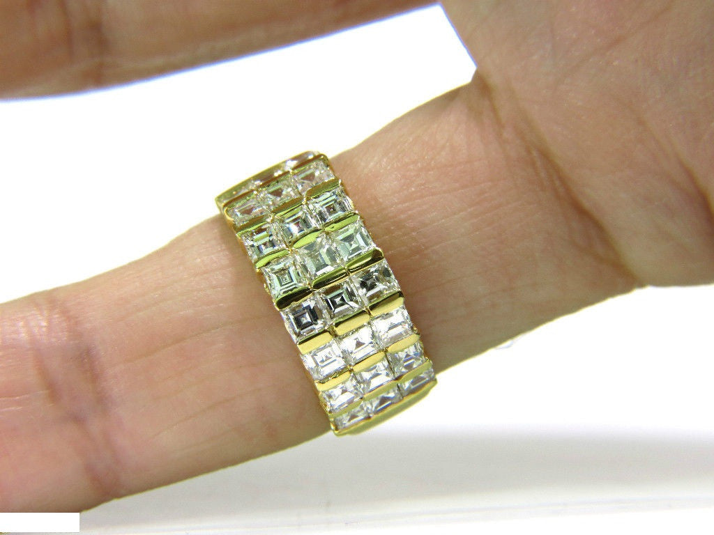 2.50CT Ascher Cut Square Diamond Band Ring in 14K Gold - G/H Color VS Clarity for Women's Wedding & Anniversary Jewelry Gift