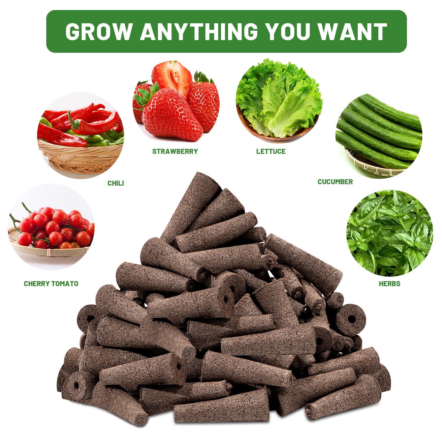 70 Pack Grow Sponges for Hydroponics - Seed Pods Replacement Sponges, Bulk Seed Growth Kit for Indoor Garden System (Brown) | Perfect for Aerogarden, Click & Grow, and DIY Hydroponic Systems