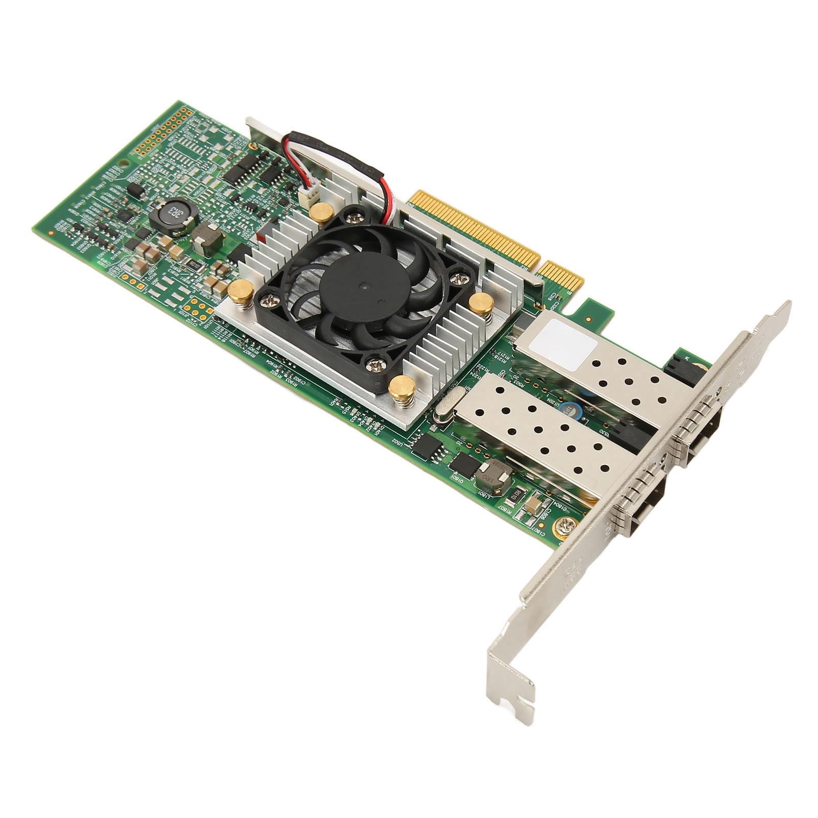 Jectse Dual Port SFP PCIe X8 10Gbps Ethernet Network Adapter Card with Cooling Fan - High-Speed Converged Network Solution for Servers, Workstations & Data Centers - Perfect for Cloud Computing, Virtualization & High-Performance Networking