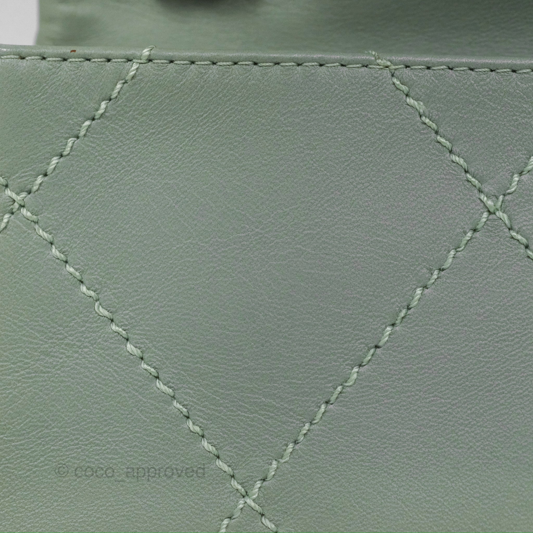 Chanel CC East West Flap Bag Genuine Lambskin Leather Mint Green with Silver Hardware - Luxury Crossbody Purse for Women, Perfect for Date Night & Special Occasions