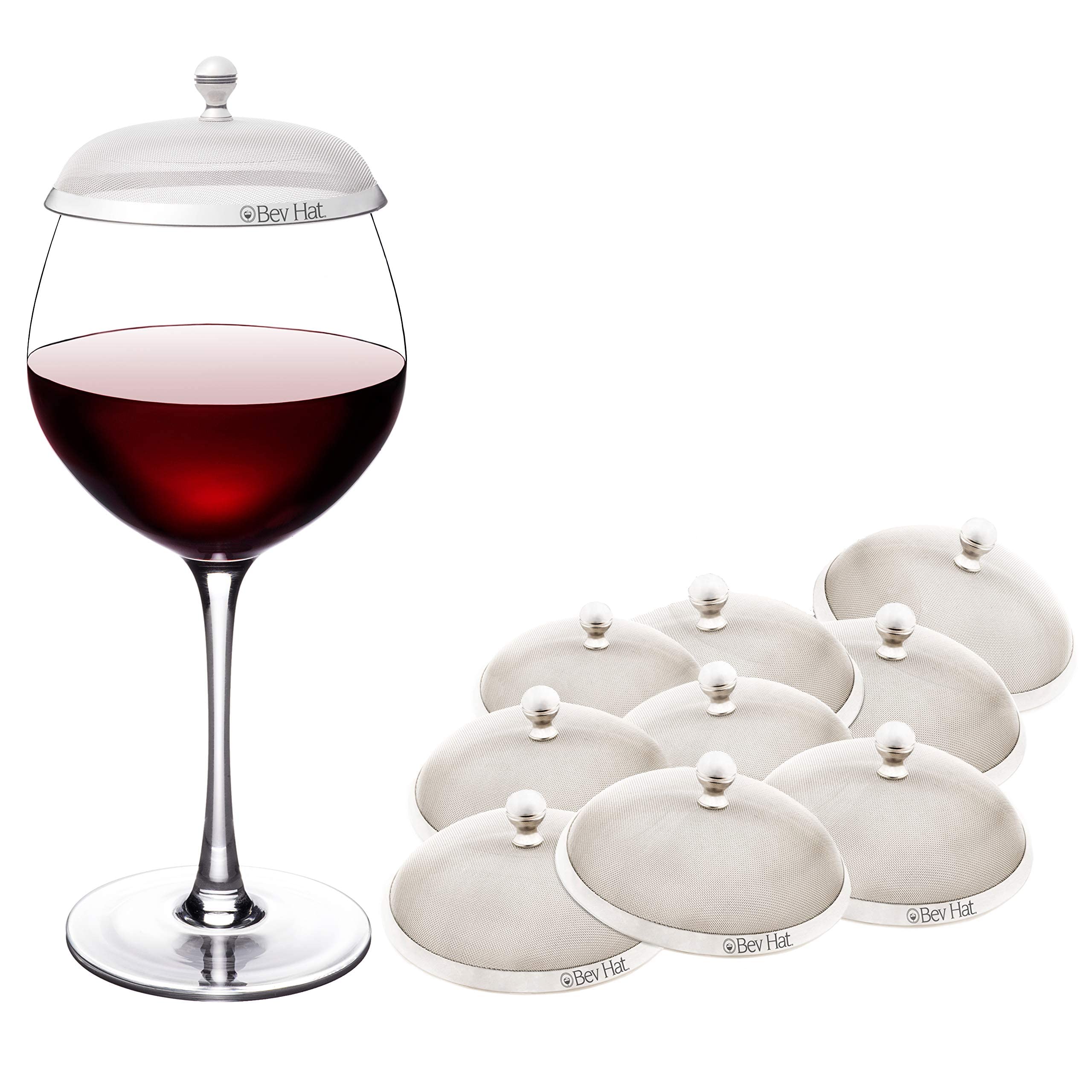 Stainless Steel Wine Glass Covers (10 Pack) - Bug Proof Drink Lids for Coffee, Tea, Water & Wine - Outdoor Party & Picnic Drink Protectors - Perfect for Camping, Beach & Backyard Gatherings