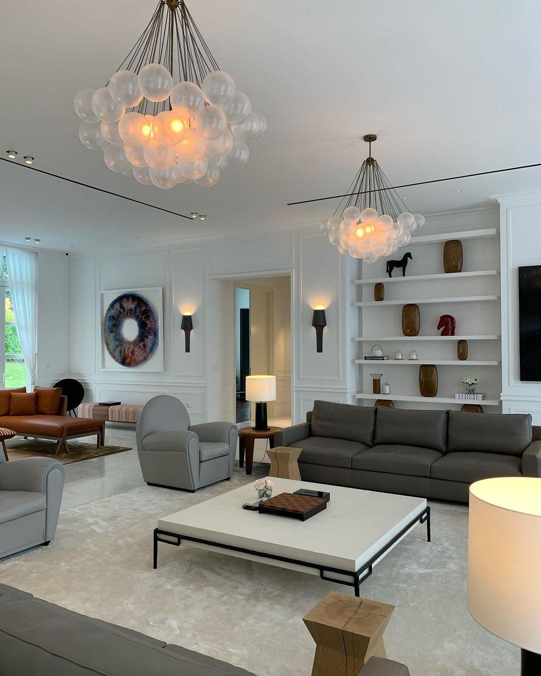 Elegant Crystal Bubble Chandelier - Modern LED Ceiling Light Fixture for Dining Room, Living Room & Bedroom | Energy Saving Home Decor Lighting Solution