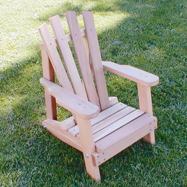 Premium Cedar Wood Child-Sized Wide Slat Adirondack Chair - Outdoor Kids Furniture for Patio, Garden & Backyard Relaxation