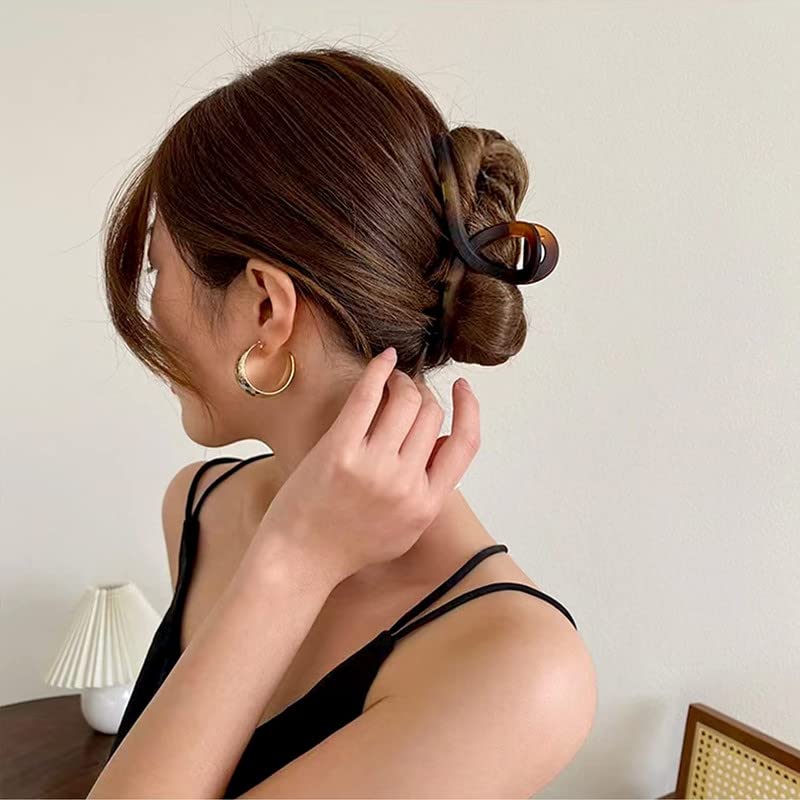FAMEZA Large Matte Hair Claw Clips for Women - 5.1 Inch Oversized Butterfly Hair Clips for Long Thick Hair (4-Pack) - Perfect for Ponytails, Buns & Everyday Hairstyles