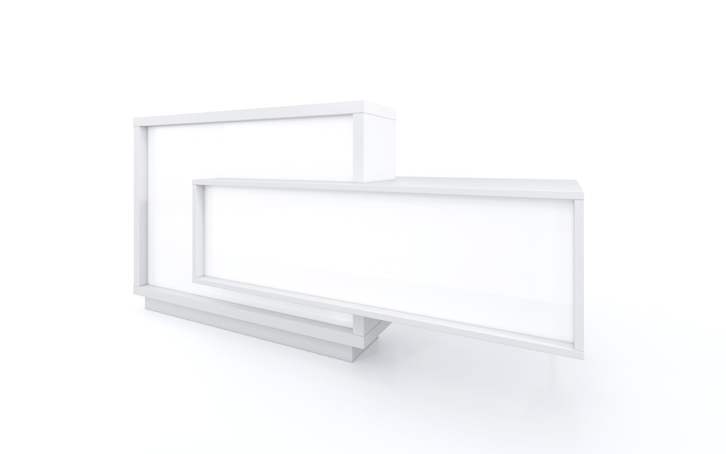 ADA Compliant Reception Desk - Right Facing White Counter for Office Lobby | Wheelchair Accessible Front Desk for Hotels, Clinics & Corporate Spaces