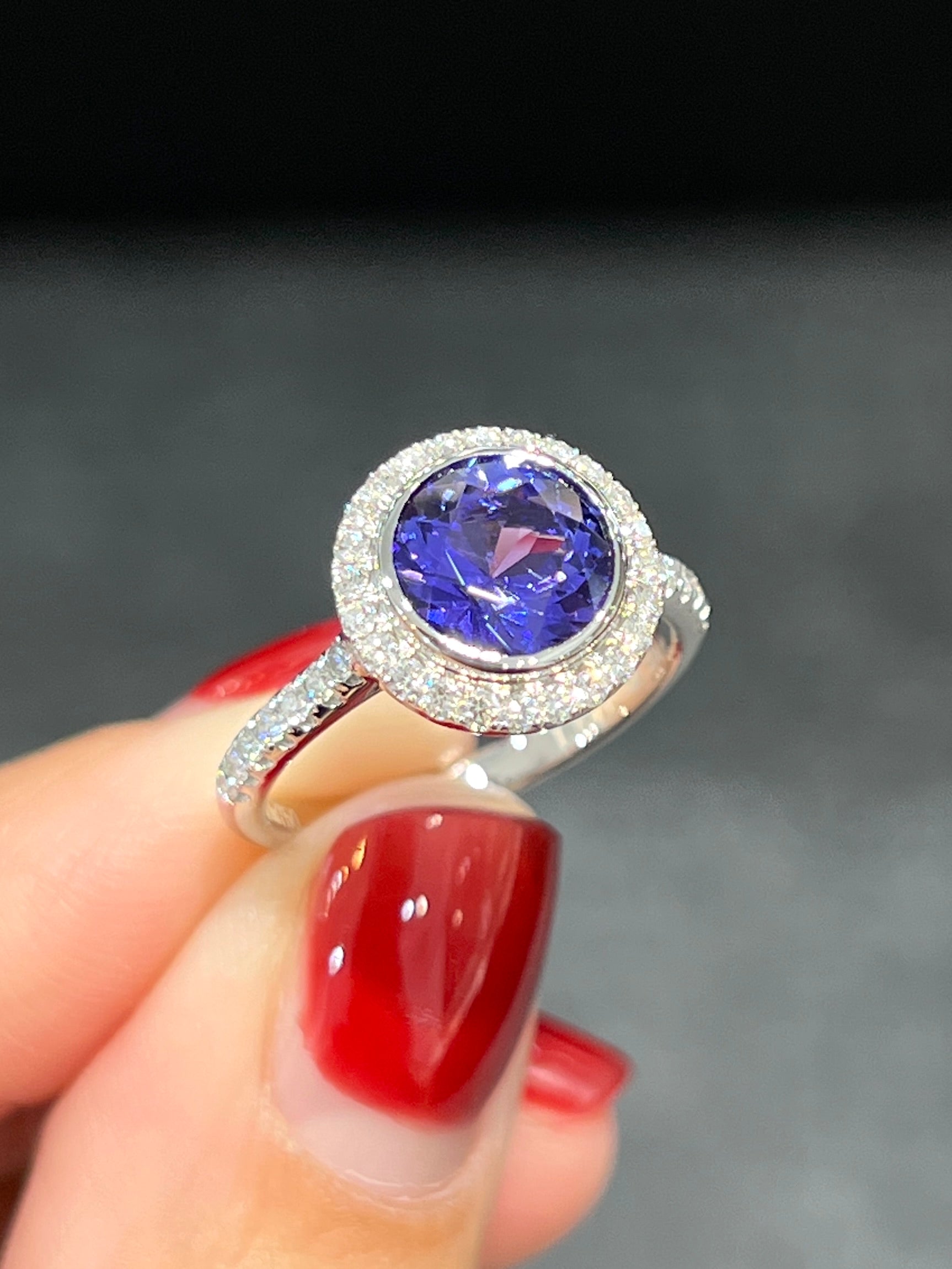 1.87ct Natural Tanzanite Ring - Genuine Blue Violet Gemstone Jewelry for Women - Perfect for Engagement, Wedding & Special Occasions