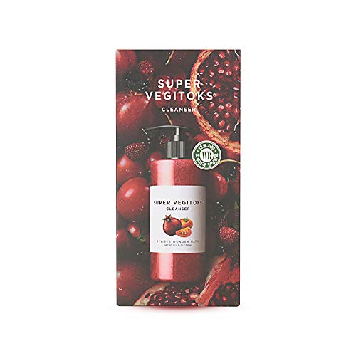 Wonder Bath Super Vegitoks Cleanser [RED] - Organic Face Wash for Sensitive Skin | Gentle Daily Cleansing for Acne & Dry Skin | Perfect for Morning & Night Skincare Routine