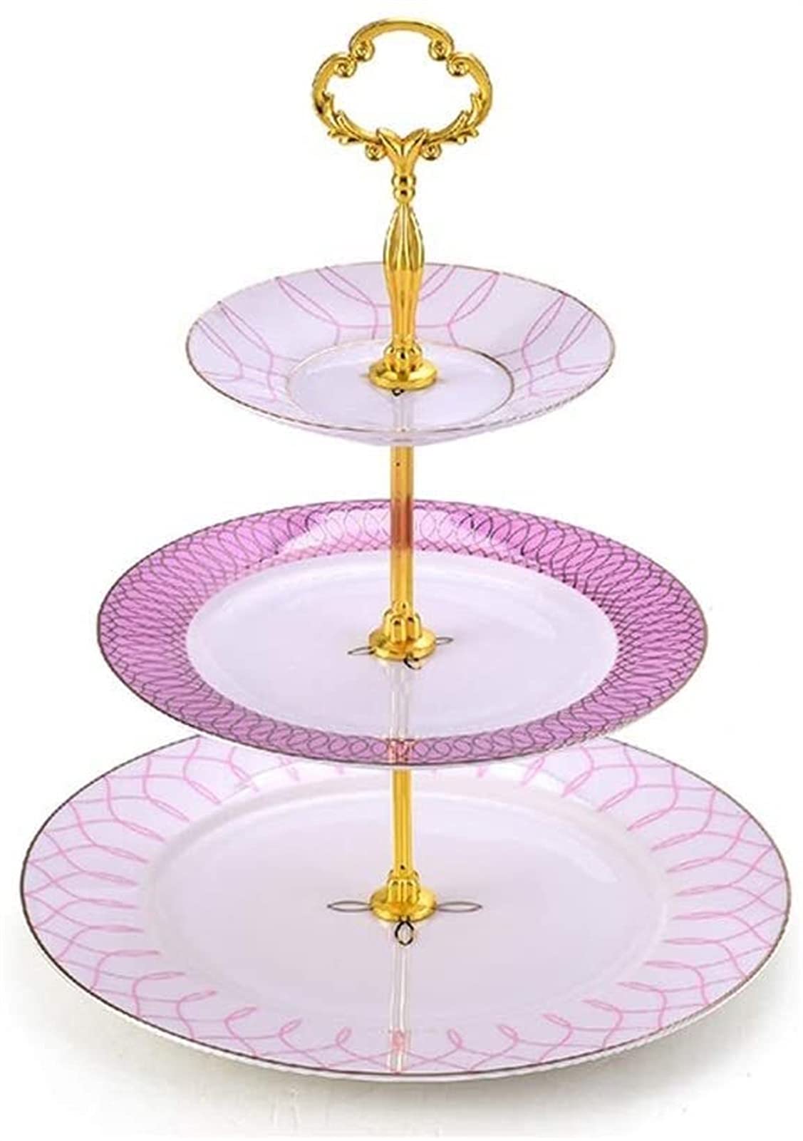 MIAOMSI 3-Tier Porcelain Cake Stand - Elegant Ceramic Dessert Cupcake Stand for Weddings, Birthdays & Parties - Multi-Tier Pastry Serving Tray & Cake Pop Display Stand - Perfect for Dessert Tables, Tea Parties & Special Events