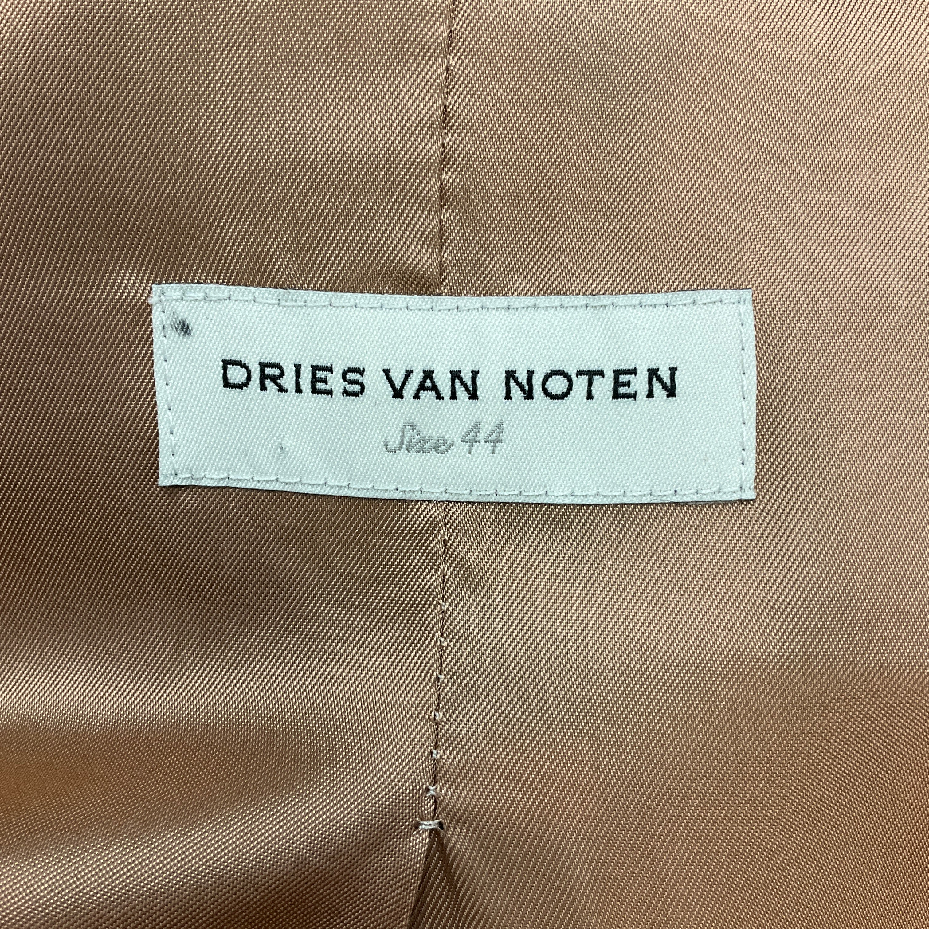 Dries van Noten Women's Peach & Green Floral Print Crepe Blazer Jacket - Elegant Office Wear & Spring Wedding Attire