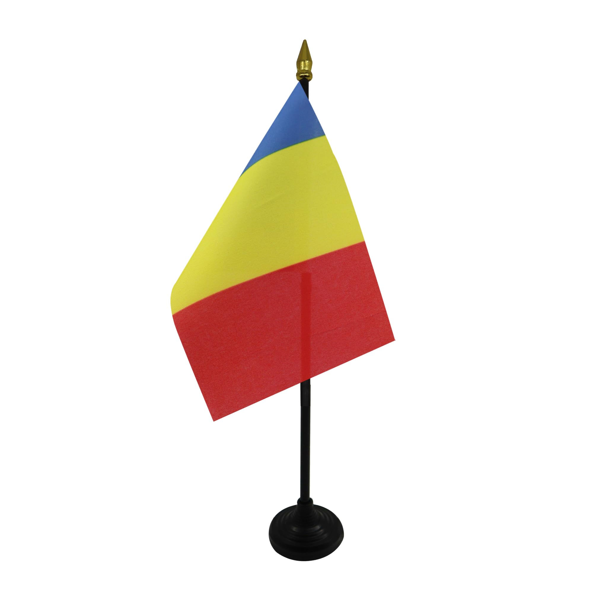 AZ FLAG - Andorra Civil Table Flag 4'' x 6'' (15 x 10 cm) - 100% Polyester Mini Desk Flag with 10'' Golden Spear Pole - Perfect for Office, Home Decor, Diplomatic Events & National Pride Displays