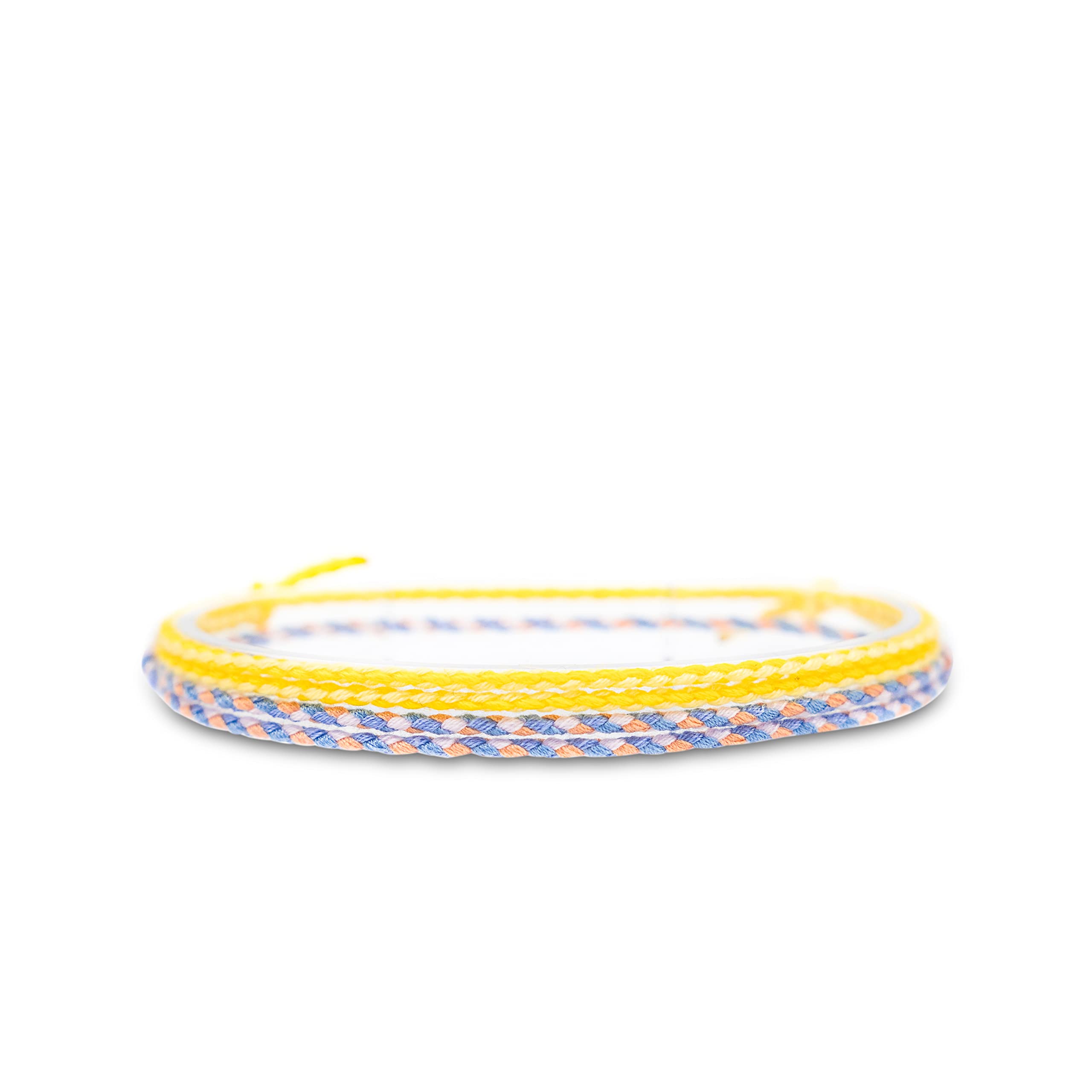 2 Pcs Wave String Bracelet Set for Men & Women - Waterproof Adjustable Braided Thin Summer Bracelets - Beach Accessories (Lilac & Lemon) | Perfect for Beach Outings, Summer Festivals & Casual Wear